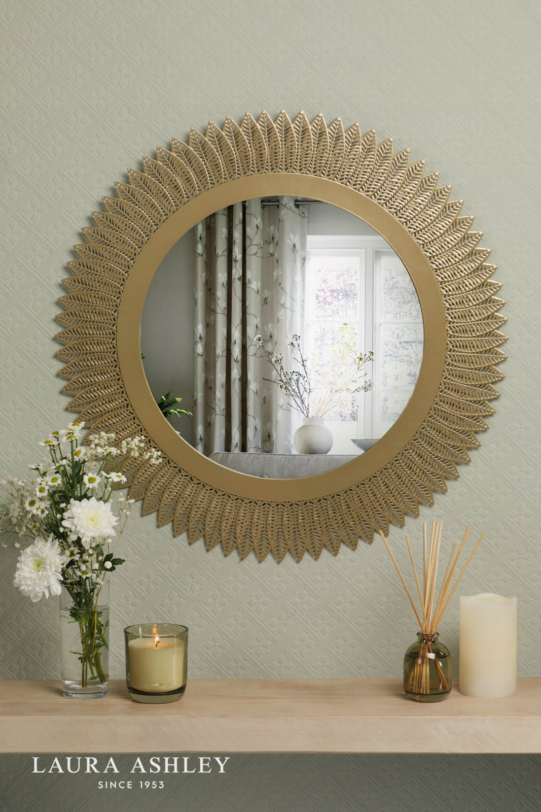 Laura Ashley Rushden Mirror Gold 60cm