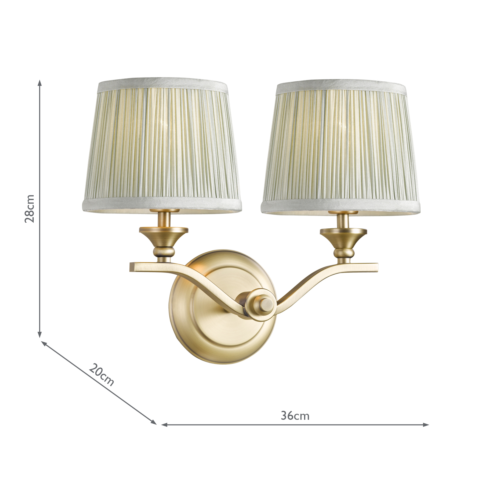 Laura Ashley Hemsley 2 Light Wall Light Matt Antique Brass With Shade