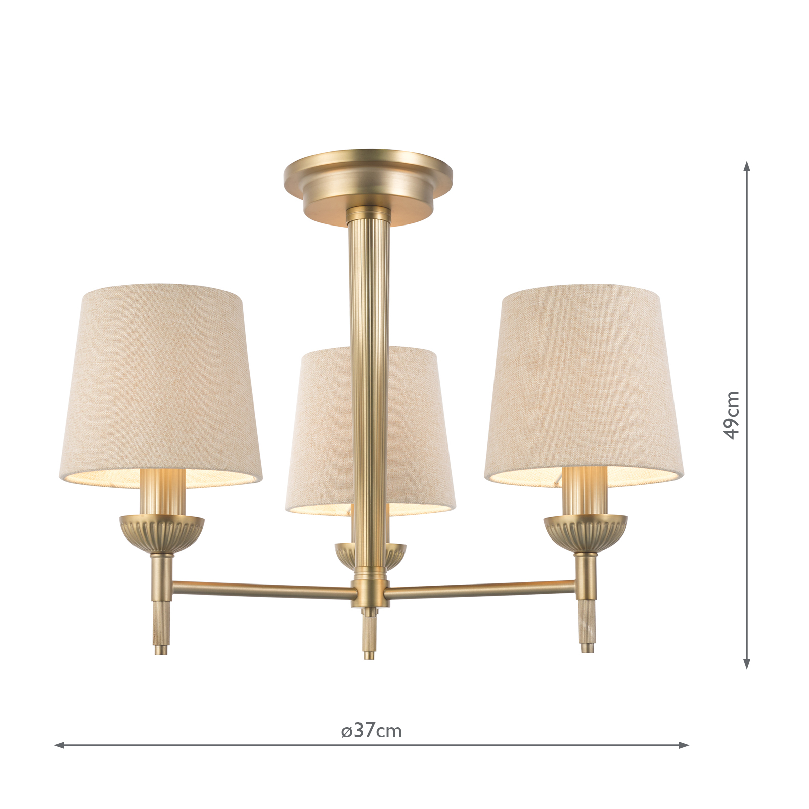 Laura Ashley Sullivan 3 Light Semi-Flush Matt Champagne With Shade