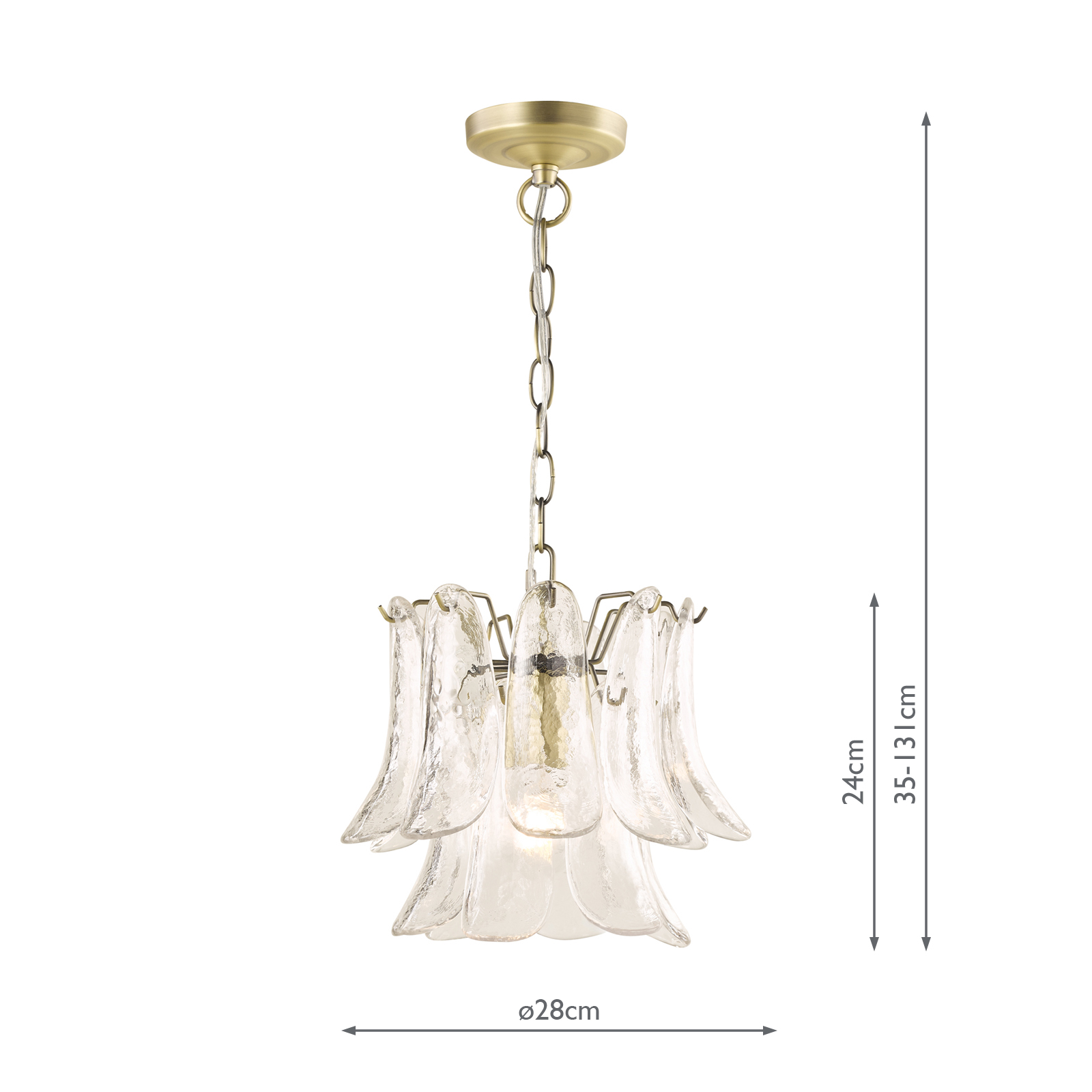 Laura Ashley Scoop Pendant Textured Glass and Matt Antique Brass