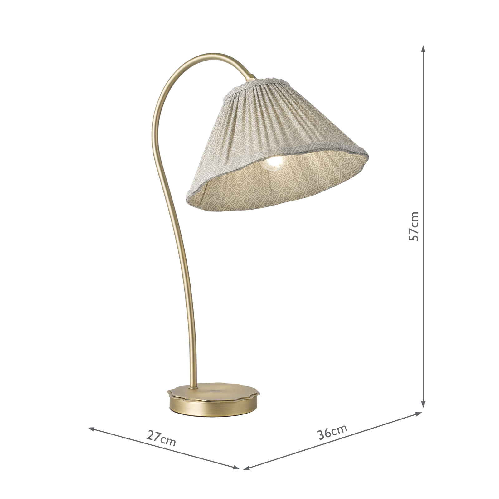 Laura Ashley Willowbrook Table Lamp Matt Antique Brass With Shade