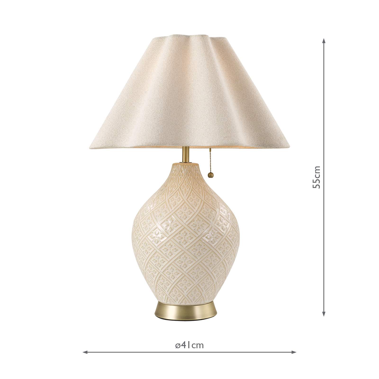 Laura Ashley Mr Jones Table Lamp Cream Ceramic and Antique Brass With Shade