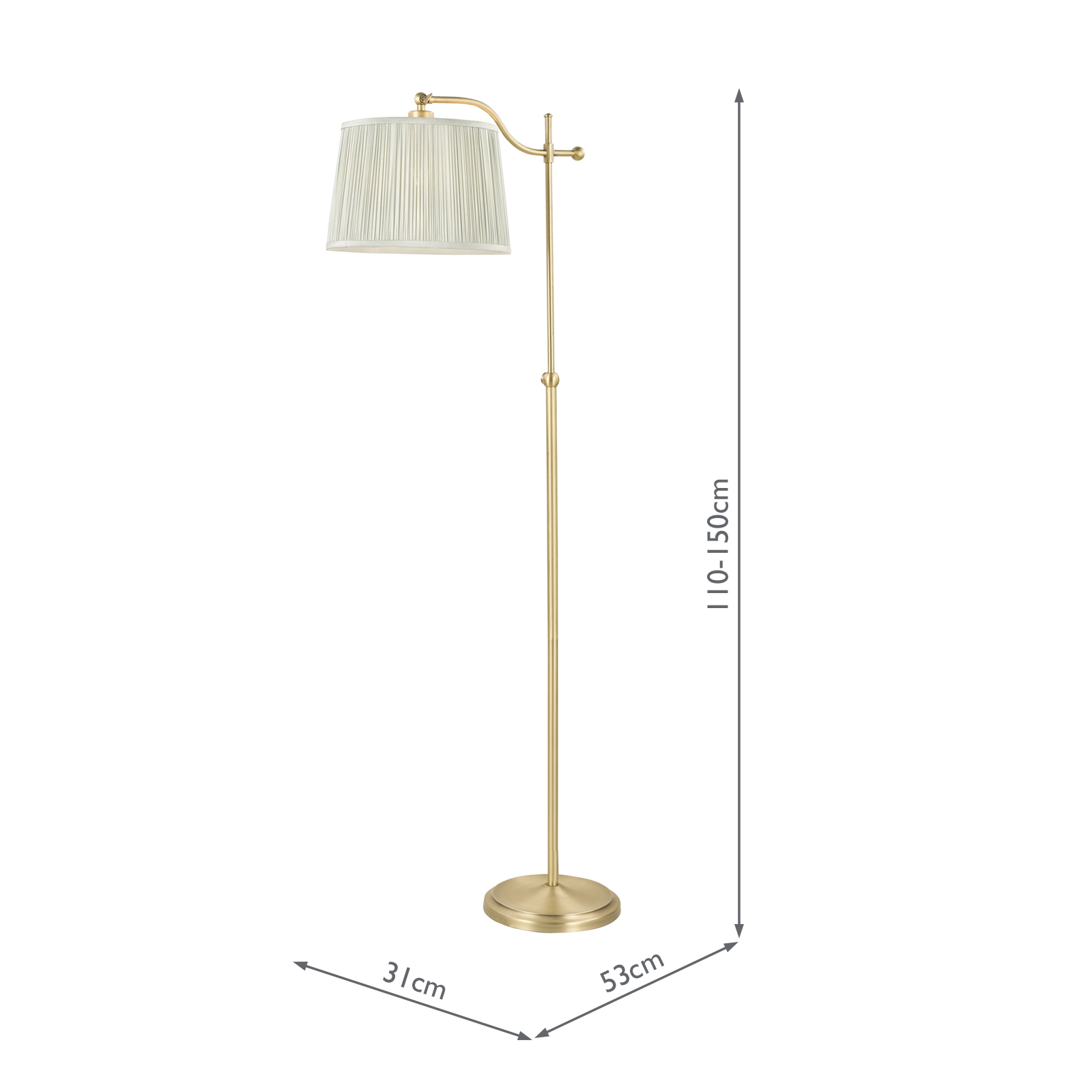 Laura Ashley Hemsley Floor Lamp Matt Antique Brass With Shade
