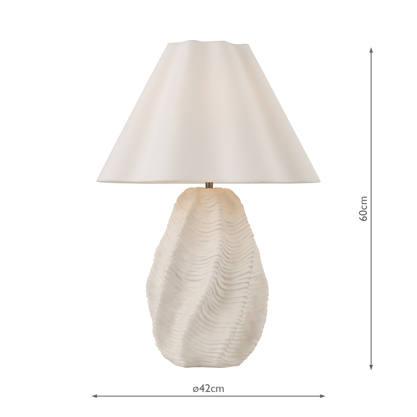 Laura Ashley Strata Table Lamp Matt White and Antique Brass With Shade