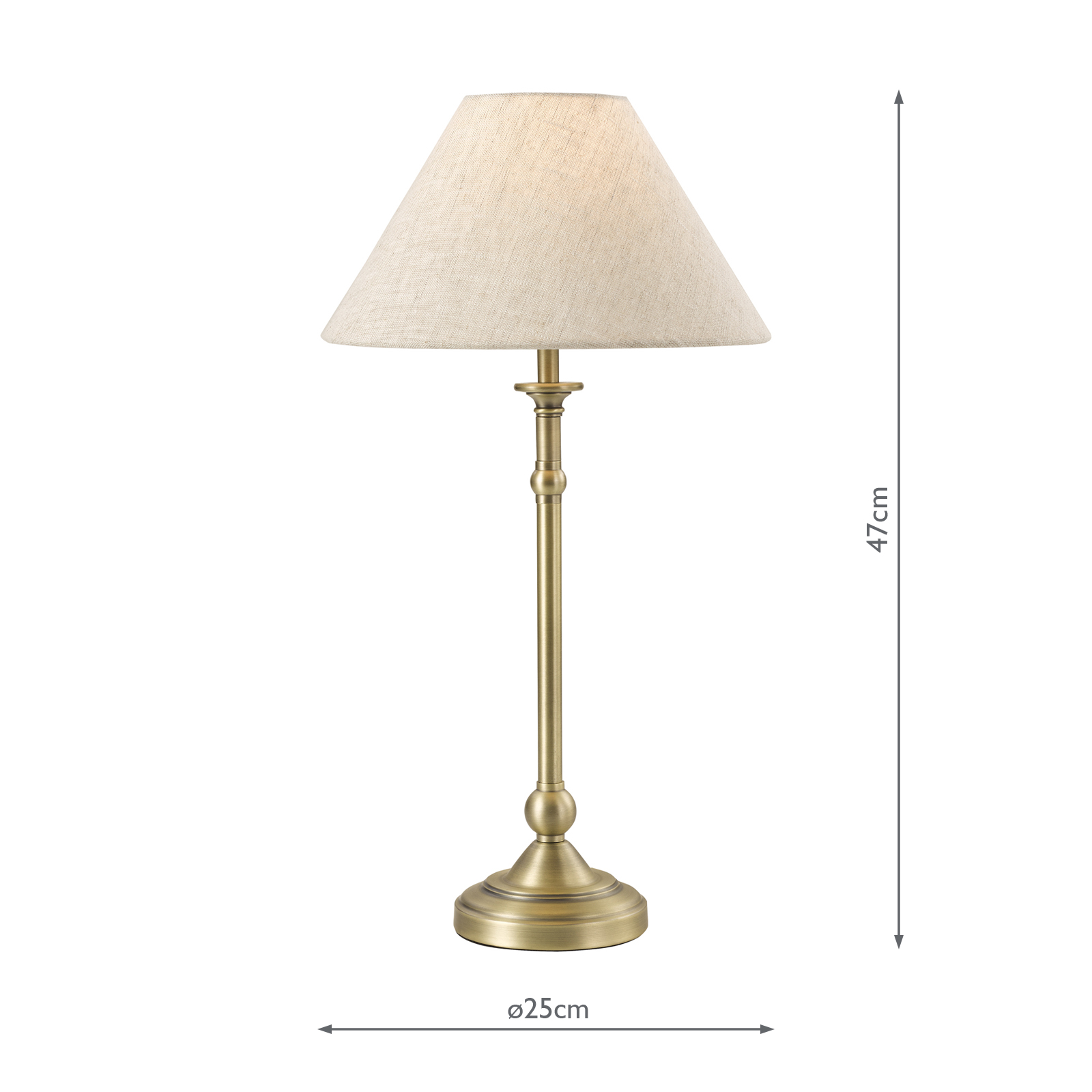 Laura Ashley Ludchurch Table Lamp Matt Antique Brass With Shade