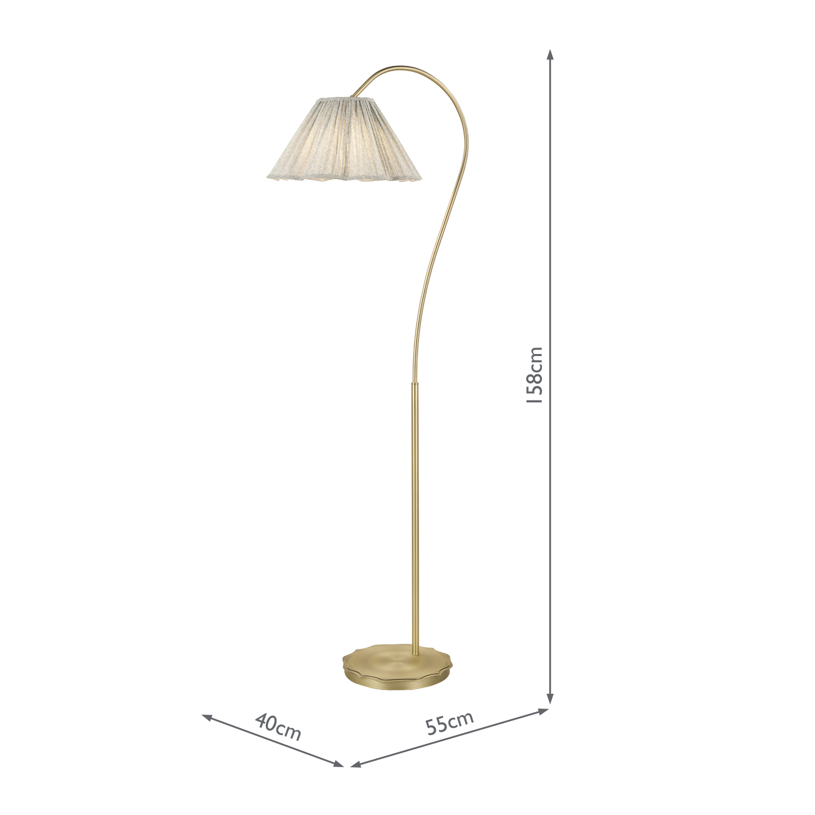 Laura Ashley Willowbrook Floor Lamp Matt Antique Brass With Shade