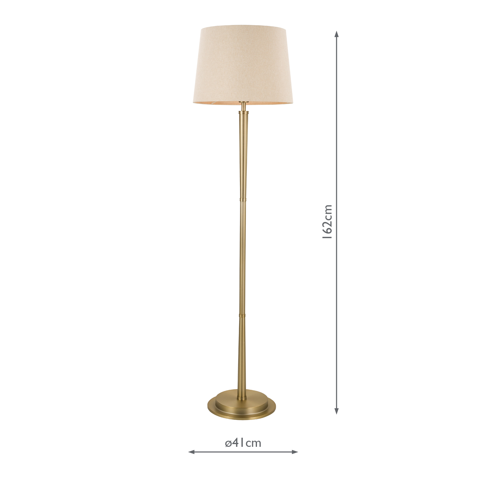 Laura Ashley Sullivan Floor Lamp Matt Champagne With Shade