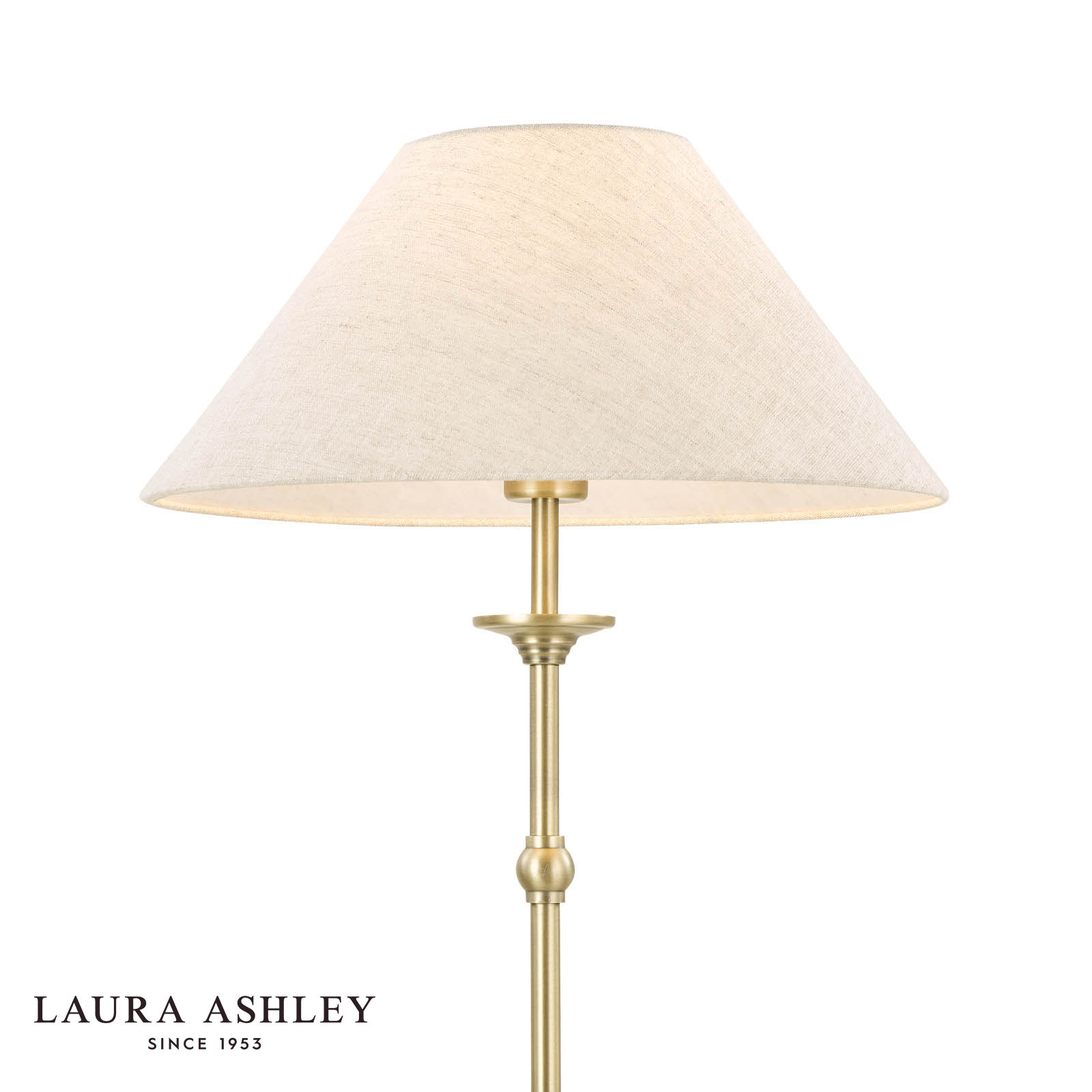 Laura Ashley Ludchurch Floor Lamp Matt Antique Brass With Shade