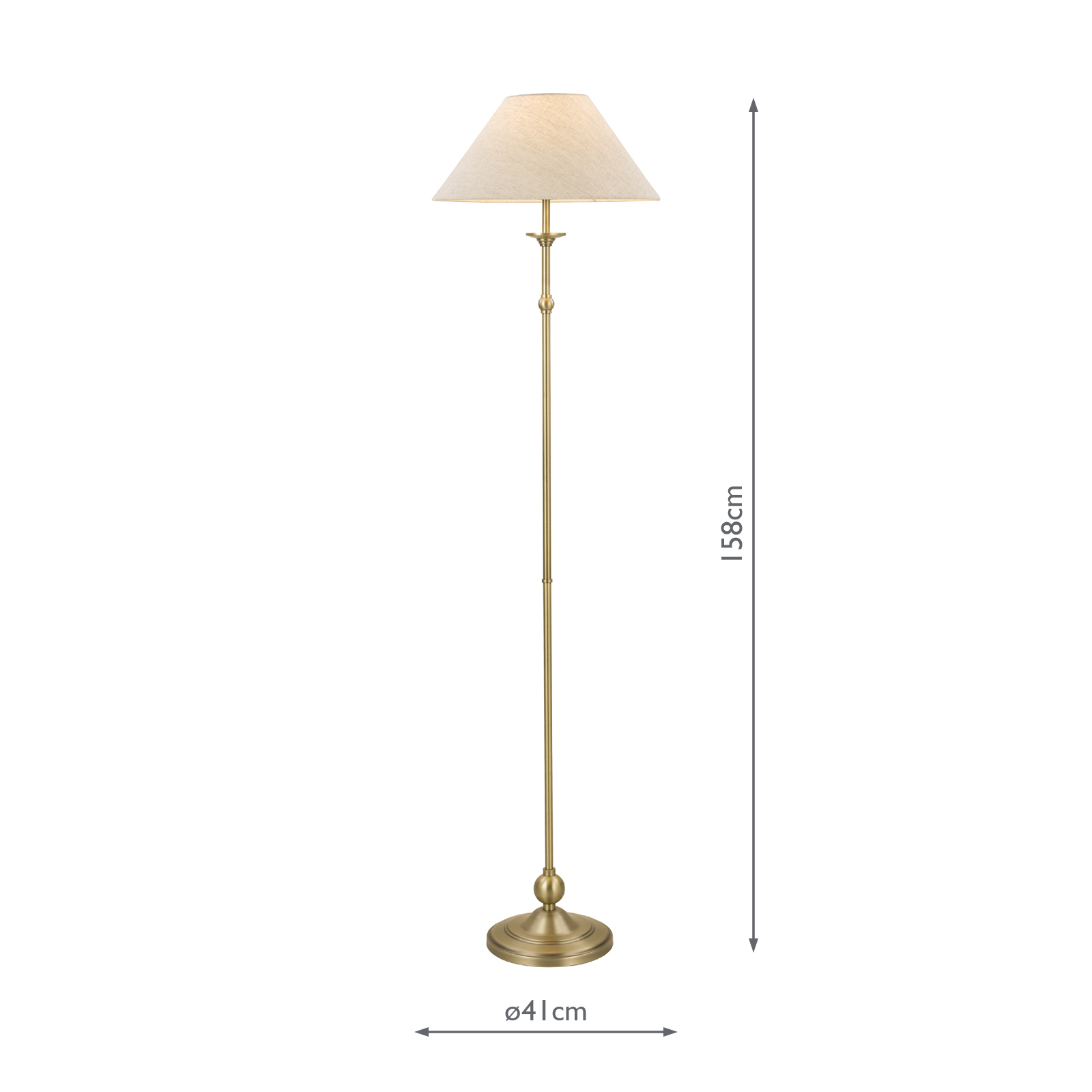 Laura Ashley Ludchurch Floor Lamp Matt Antique Brass With Shade