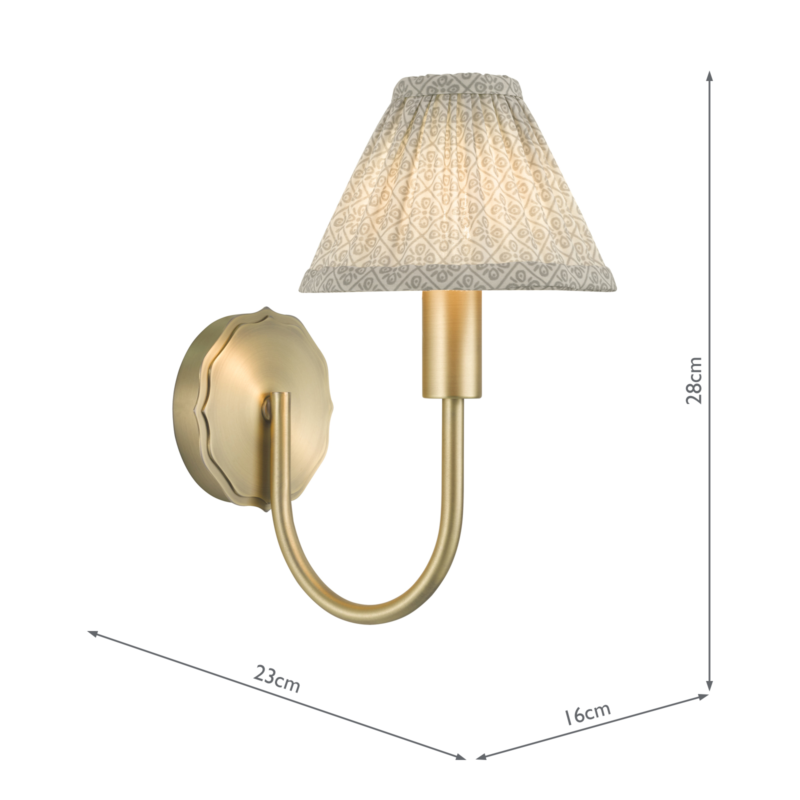 Laura Ashley Willowbrook Wall Light Matt Antique Brass With Shade