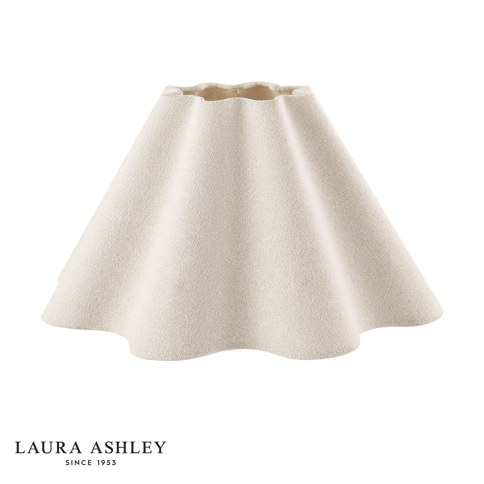 Laura Ashley Wavy Cream Cotton Scalloped Shade 41cm/16 Inch