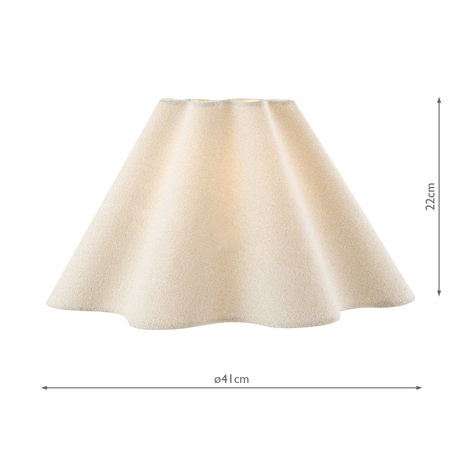 Laura Ashley Wavy Cream Cotton Scalloped Shade 41cm/16 Inch