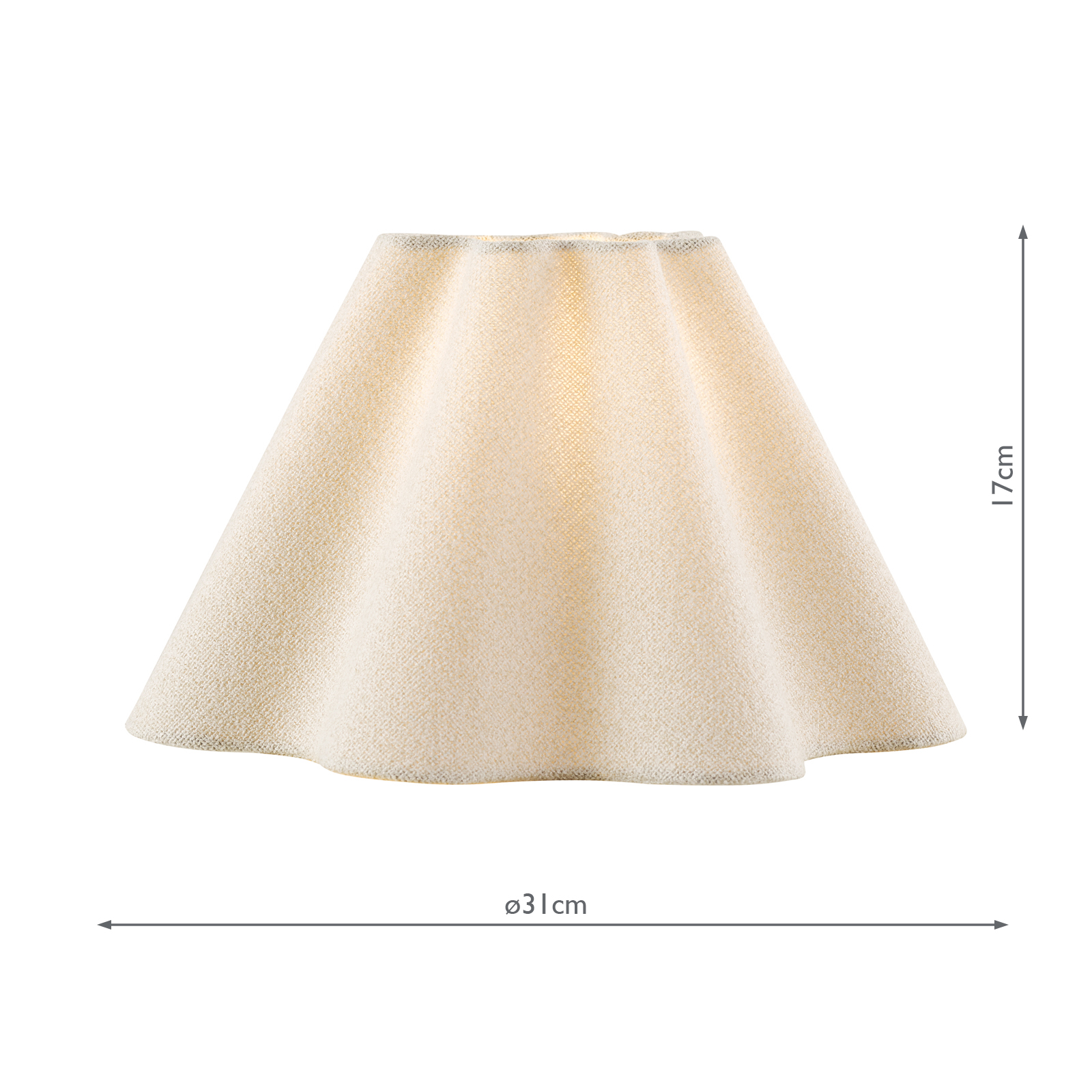 Laura Ashley Wavy Cream Cotton Scalloped Shade 31cm/12 inch