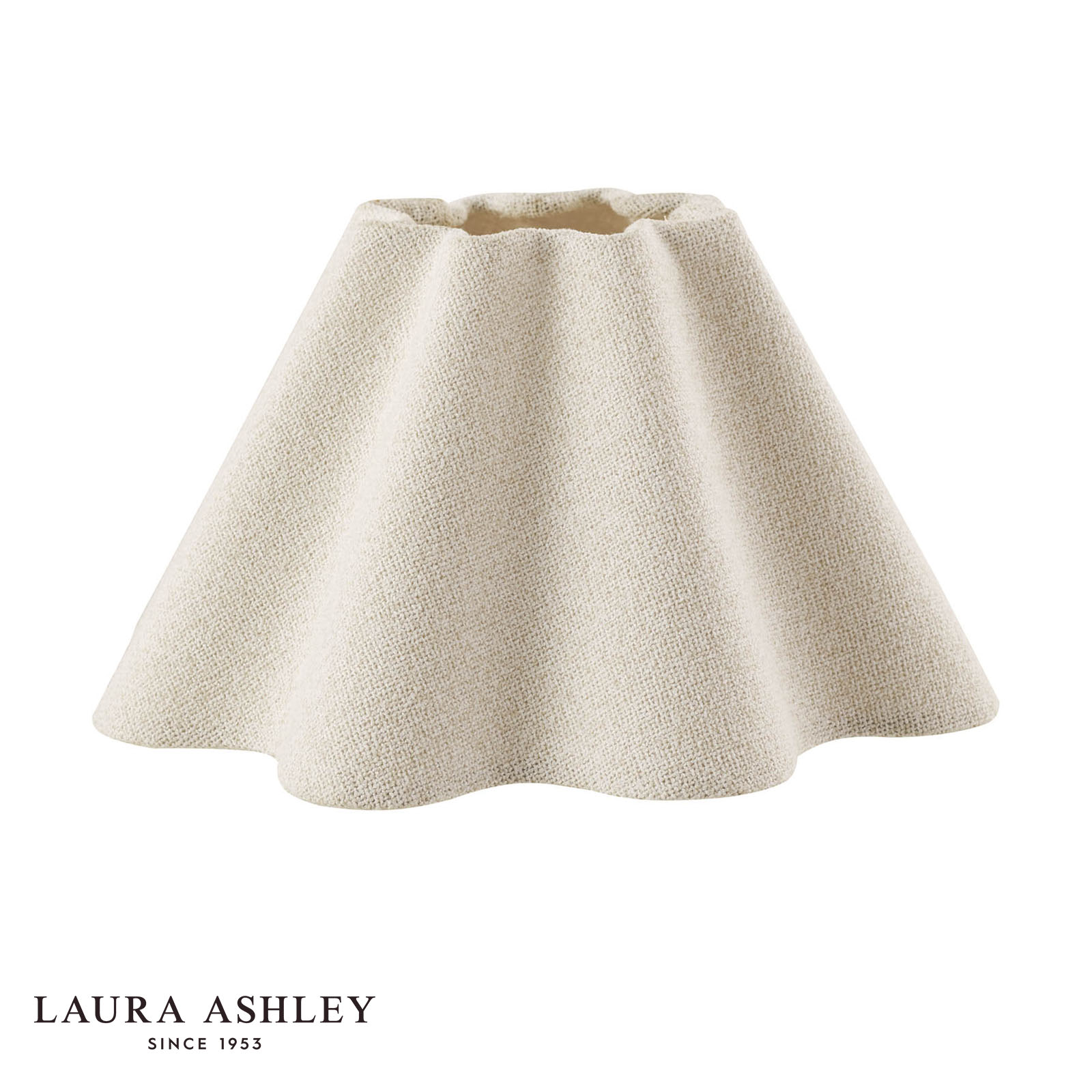 Laura Ashley Wavy Cream Cotton Scalloped Shade 26cm/10 Inch