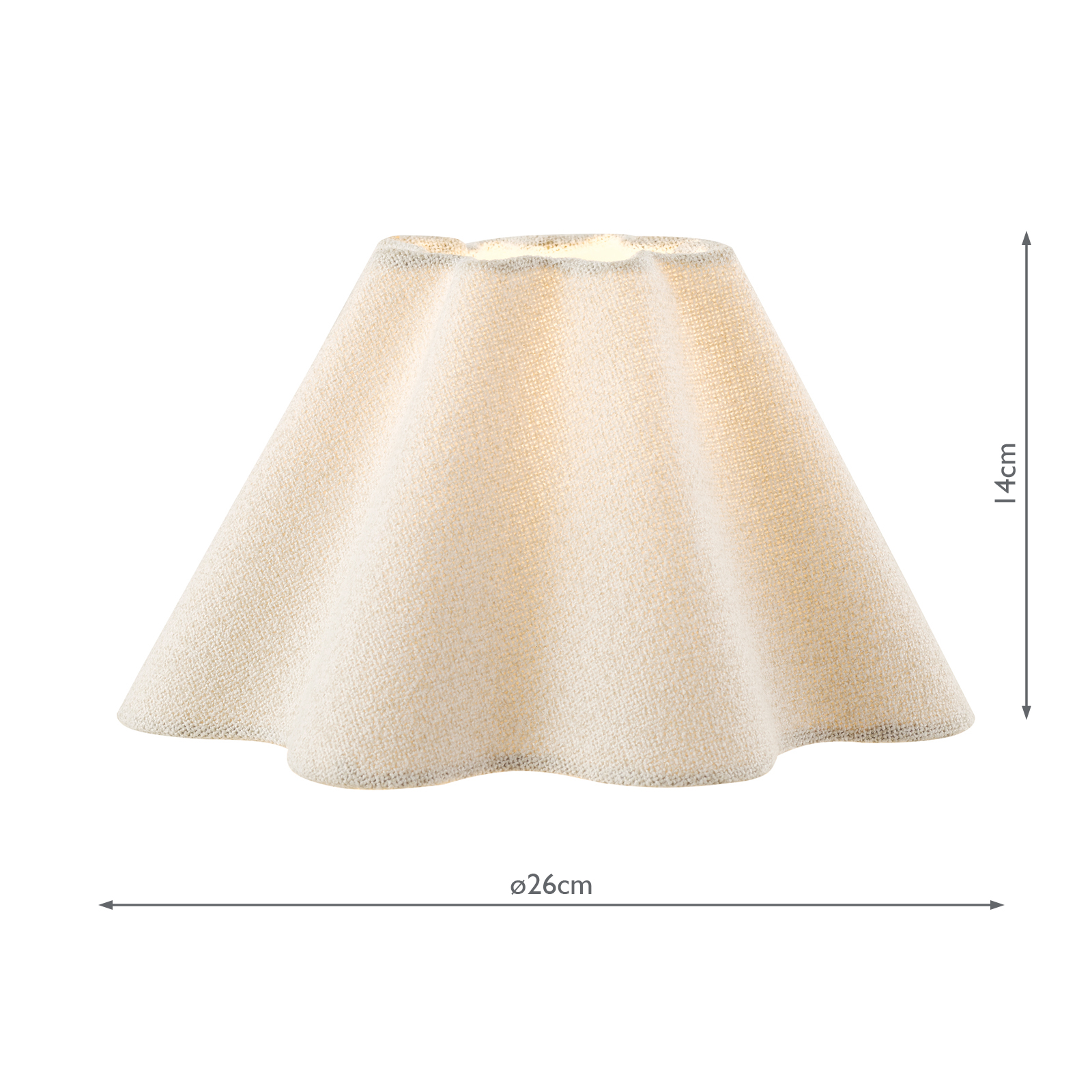 Laura Ashley Wavy Cream Cotton Scalloped Shade 26cm/10 Inch