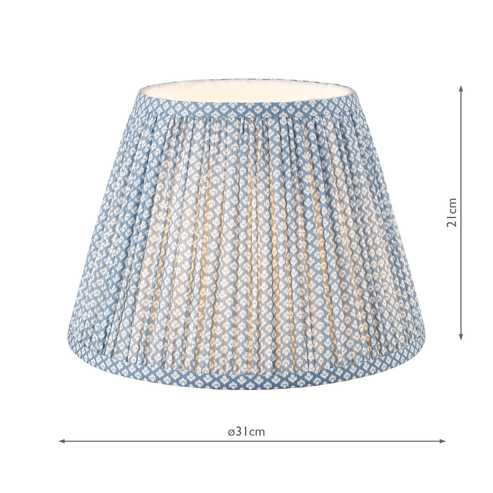 Laura Ashley Wrighton Blue Cotton Tapered Drum Shade 30cm/12 Inch