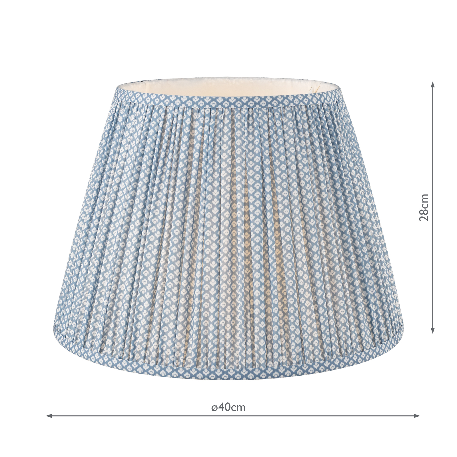 Laura Ashley Wrighton Blue Cotton Tapered Drum Shade 40cm/16 Inch