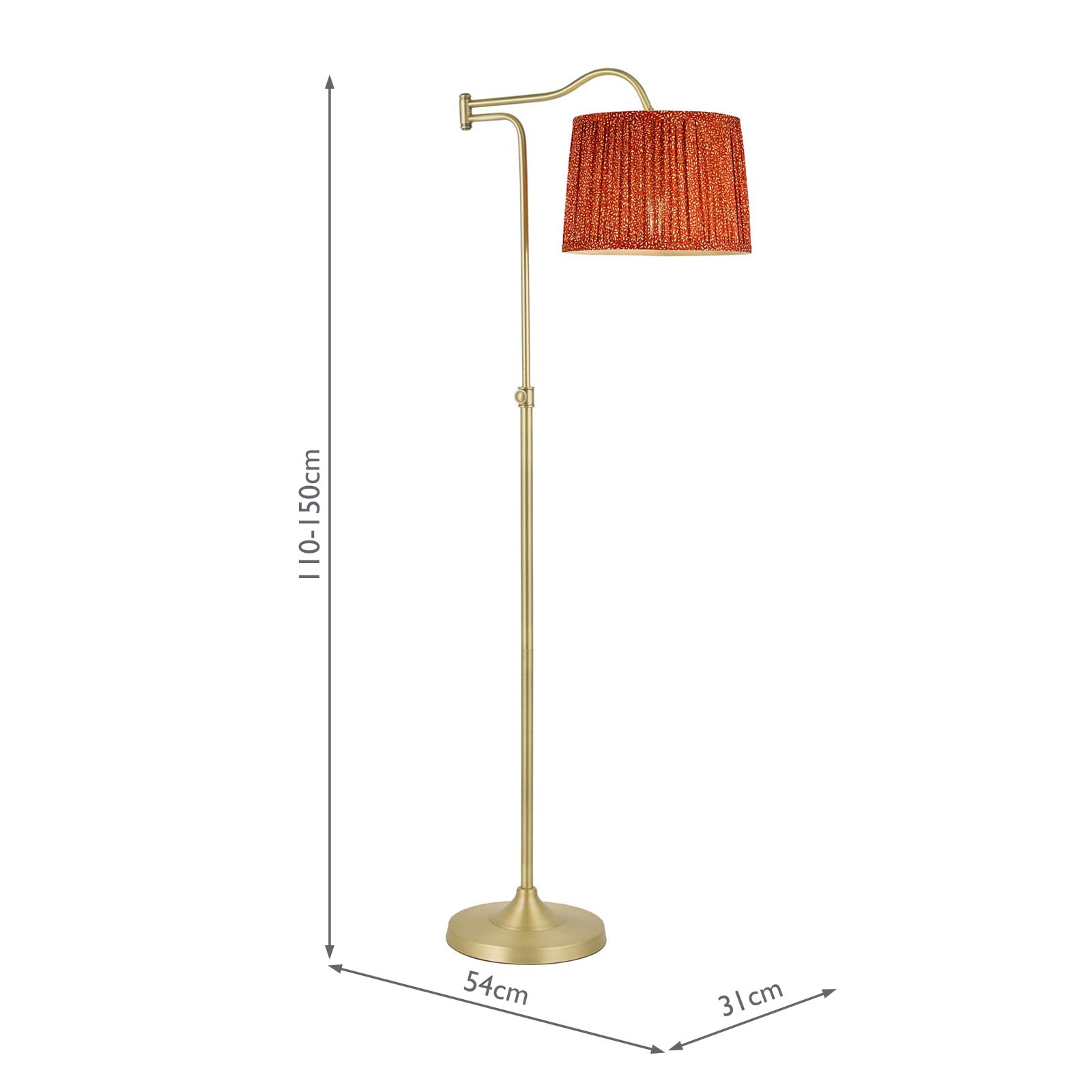 Joules Petworth Floor Lamp Matt Antique Brass With Shade