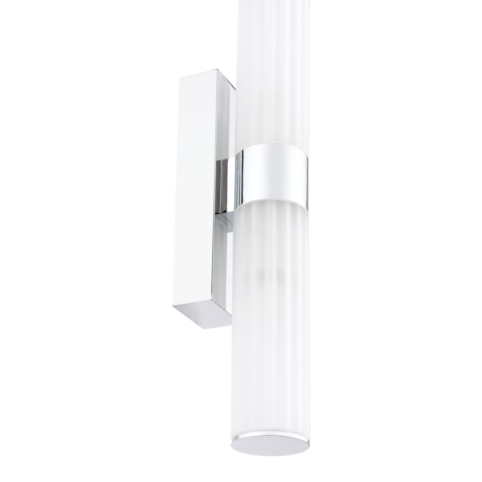 Lars 2 Light Bathroom Wall Light Polished Chrome and White Frosted Acrylic IP44