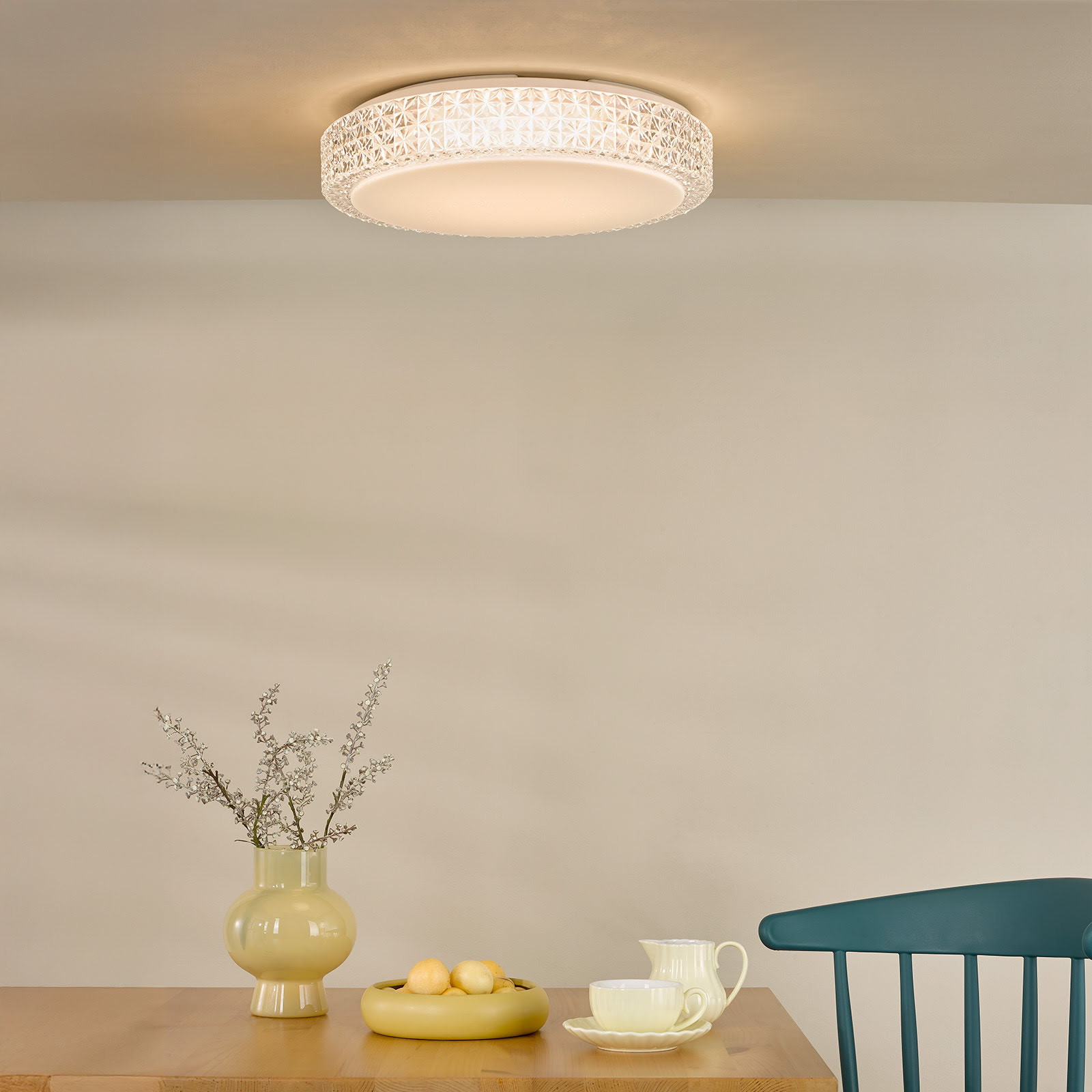 Liana Flush Clear Faceted Plastic LED