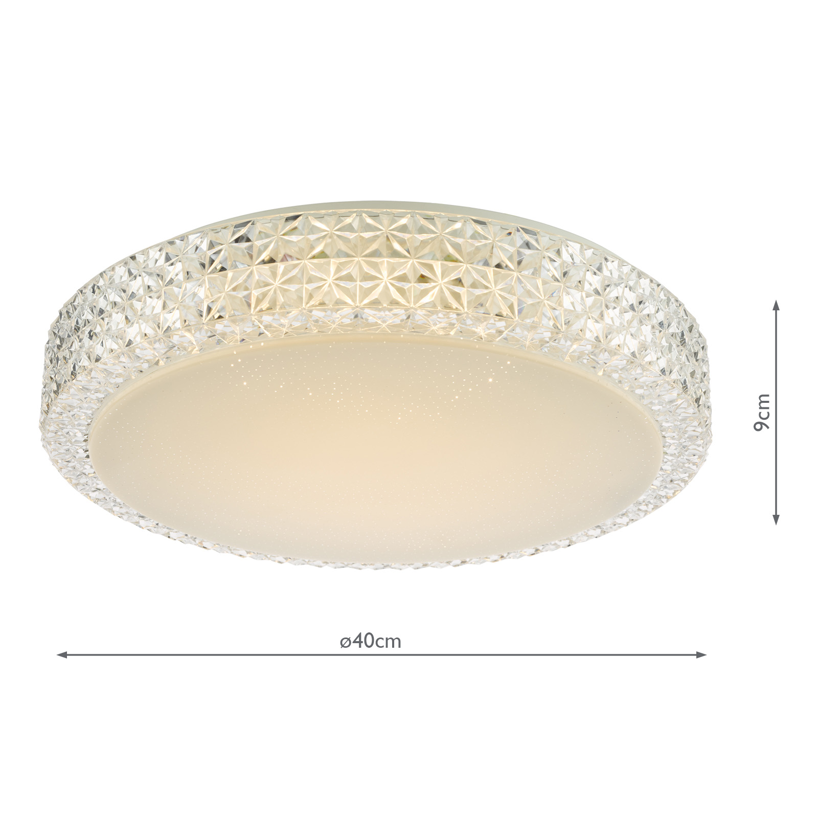 Liana Flush Clear Faceted Plastic LED