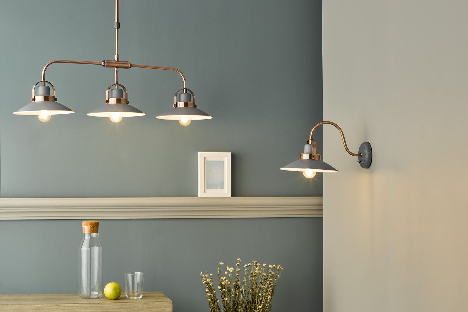 Liden 3 Light Bar Pendant Graphite Copper