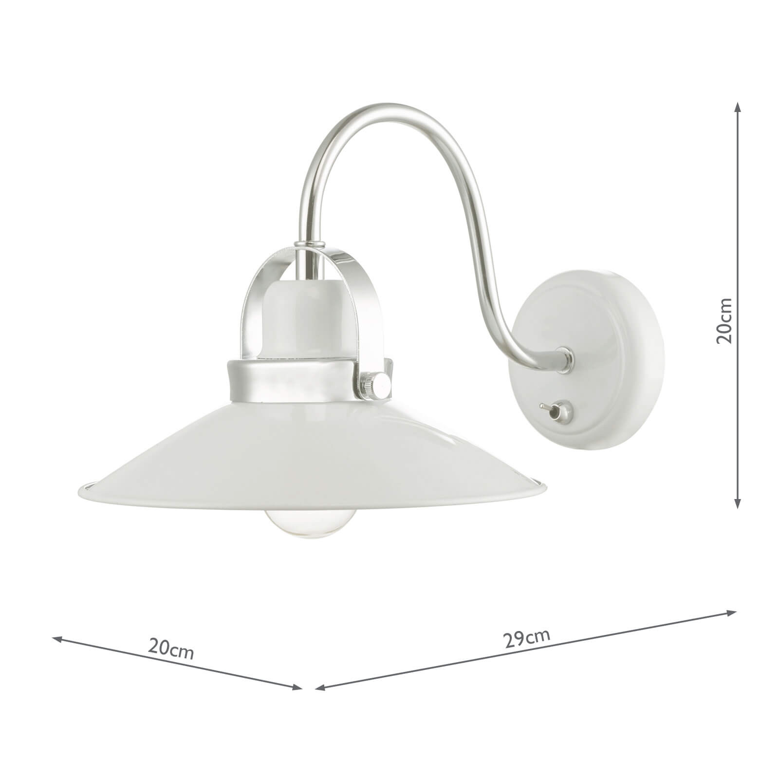 Liden Wall Light White and Polished Chrome
