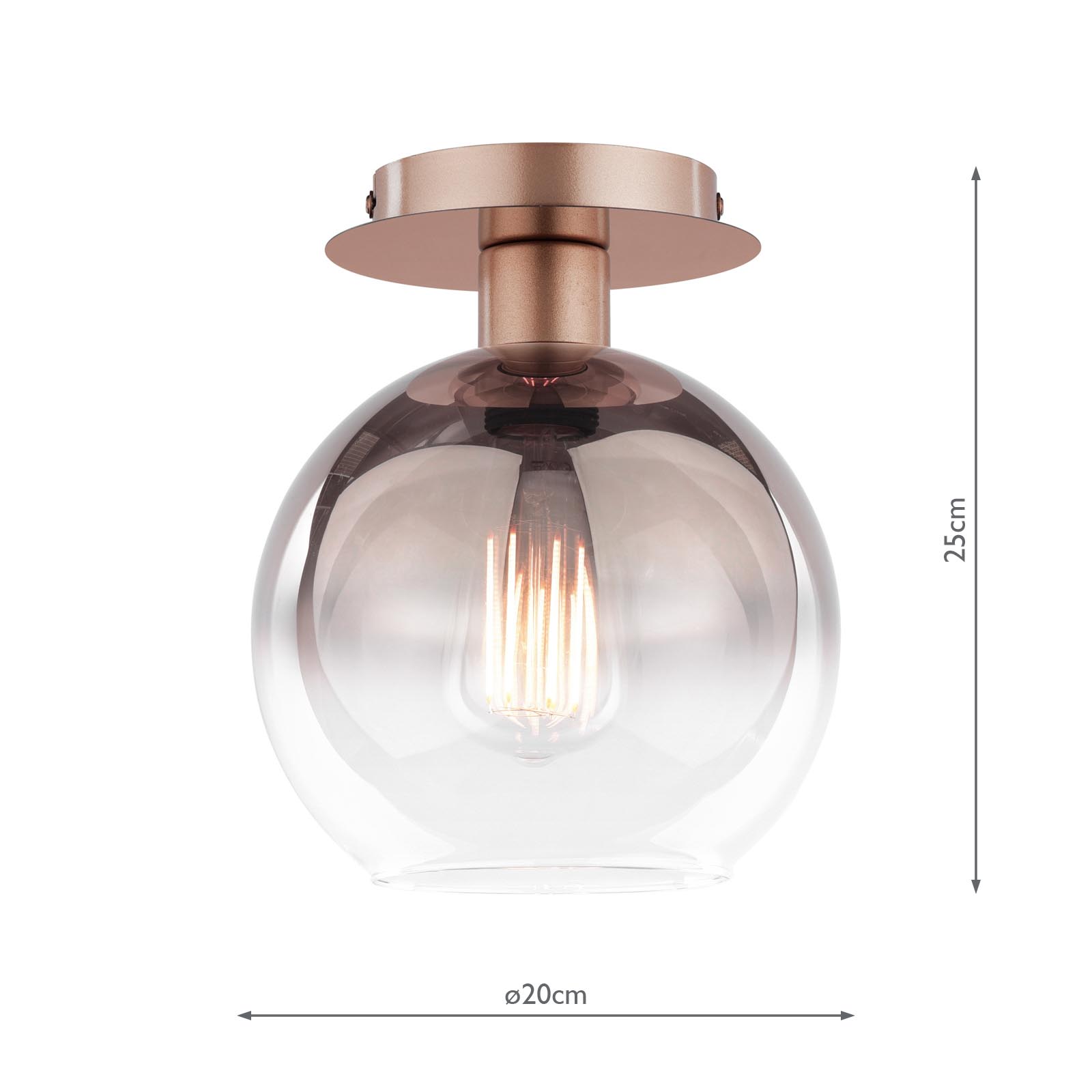 Lycia Flush Satin Bronze and Brown Ombre Glass