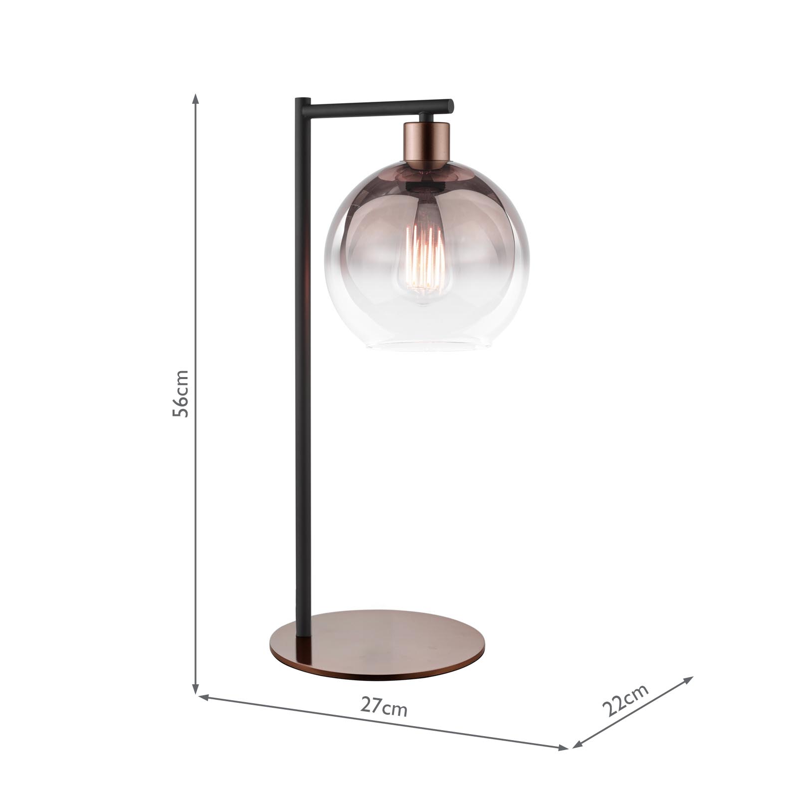 Lycia Table Lamp Satin Bronze and Bronze Ombre Glass