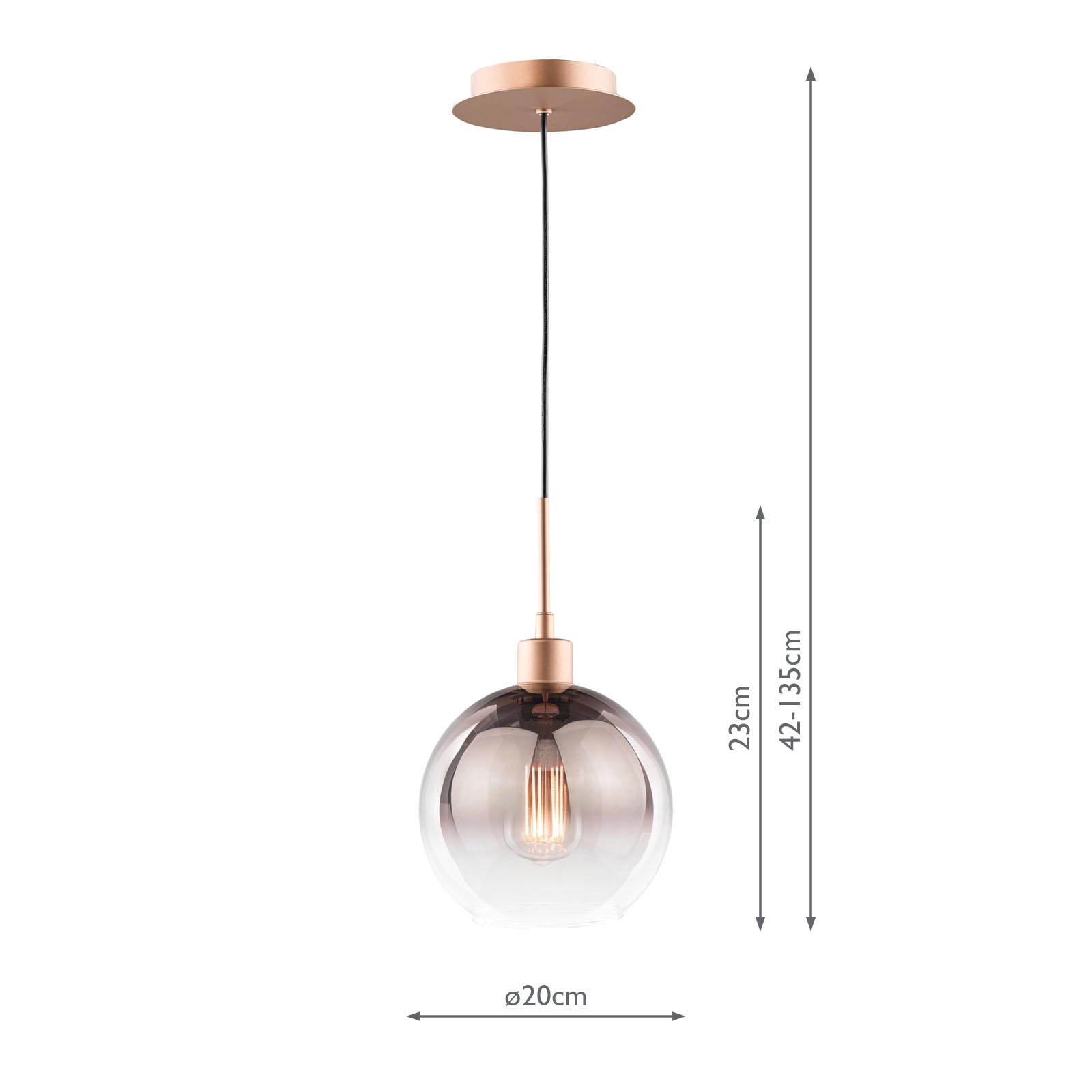 Lycia Pendant Satin Bronze and Bronze Ombre Glass
