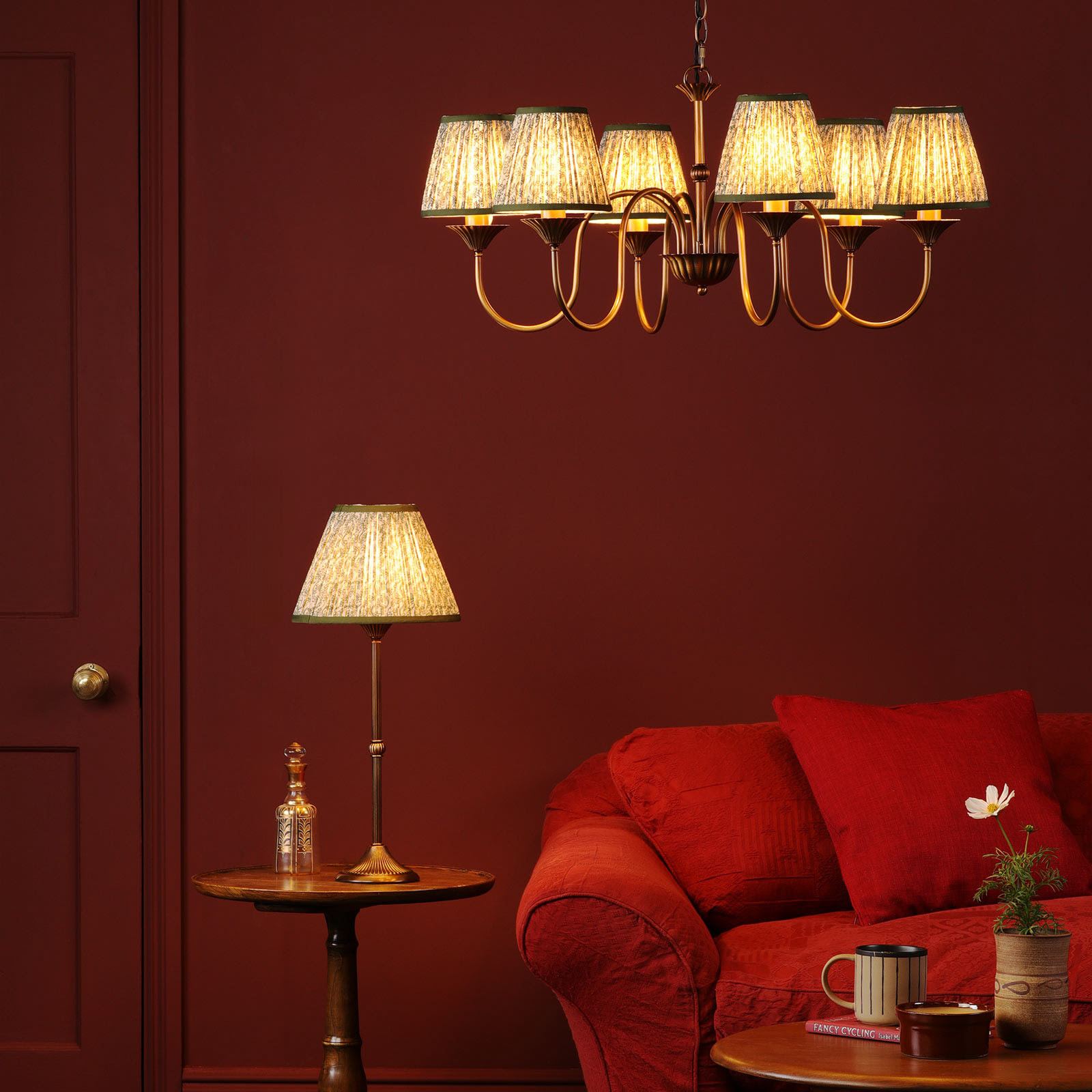 Lydian 6 Light Pendant Antique Bronze With Shade