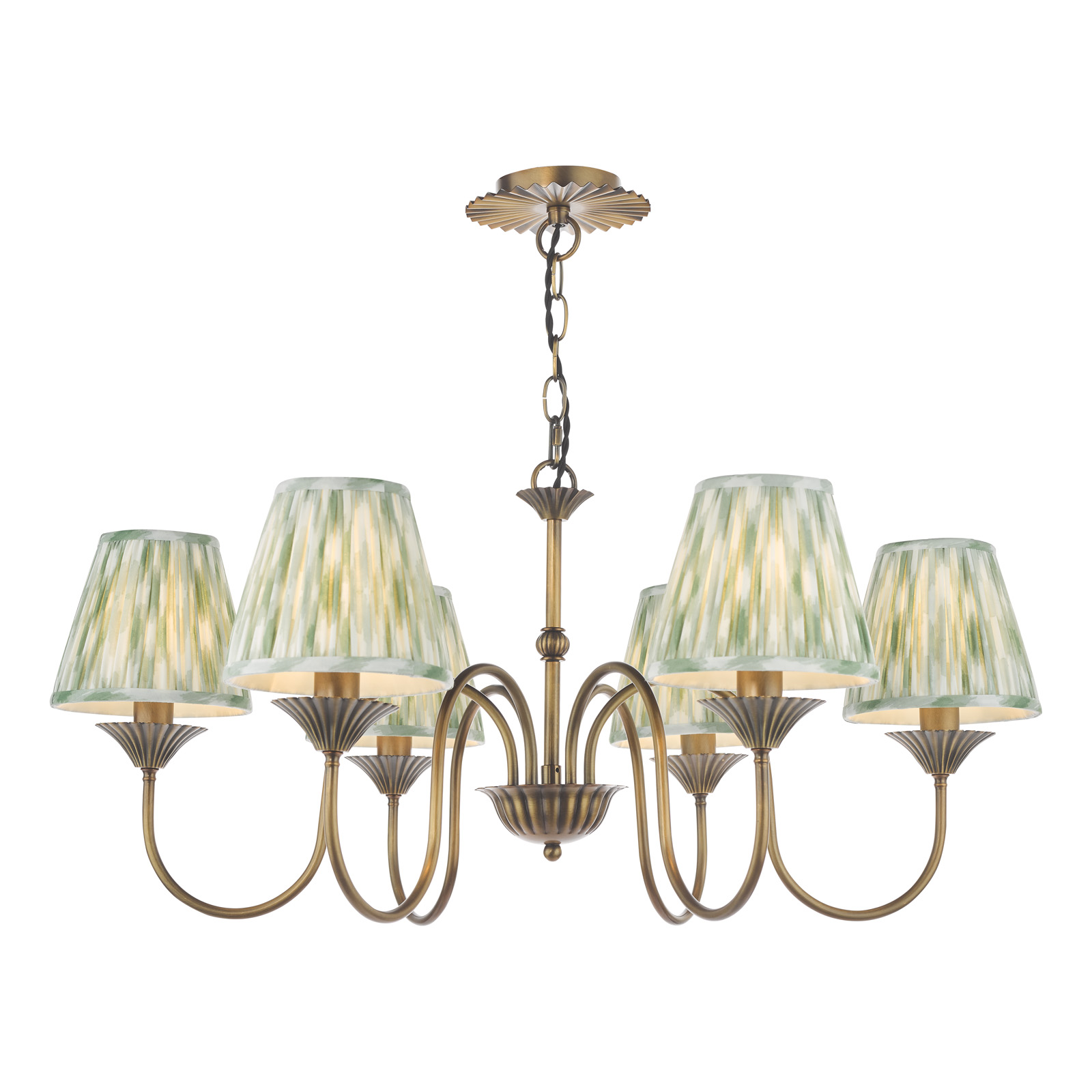 Lydian 6 Light Pendant Antique Bronze With Shade