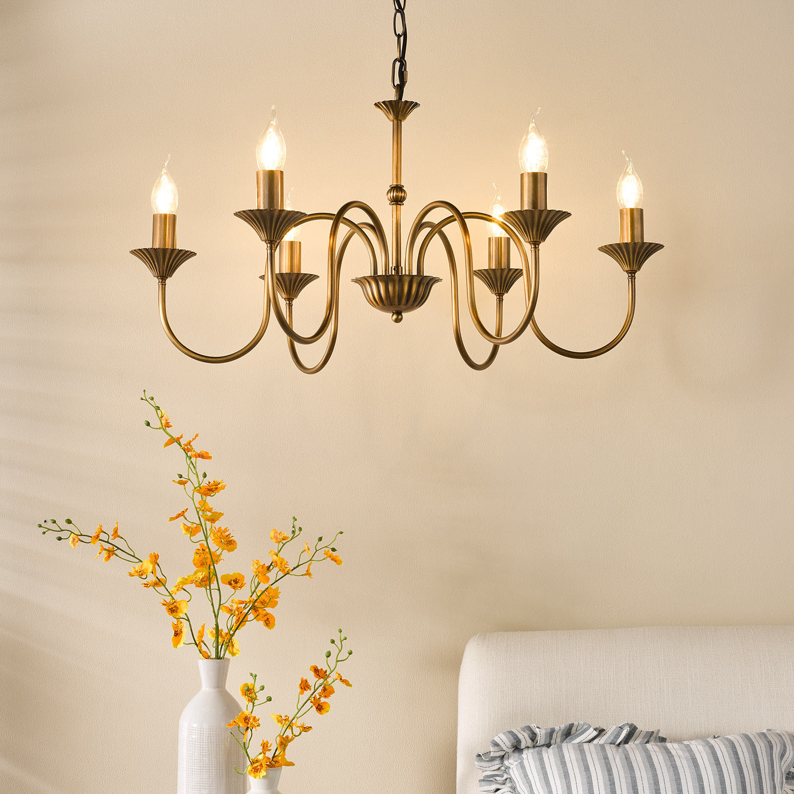 Lydian 6 Light Pendant Antique Bronze Fitting Only