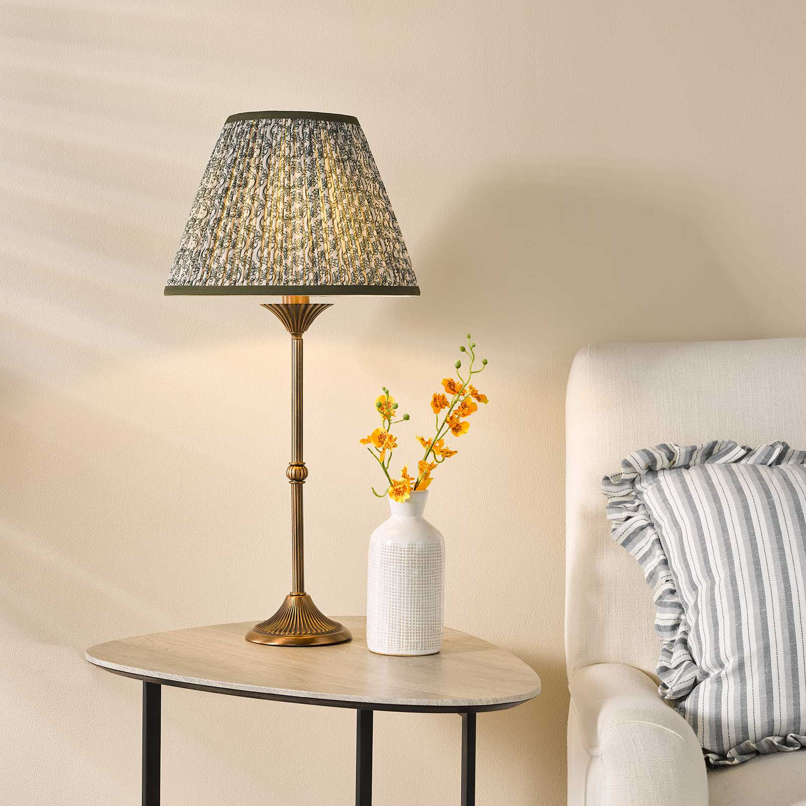 Lydian Table Lamp Antique Bronze With Shade