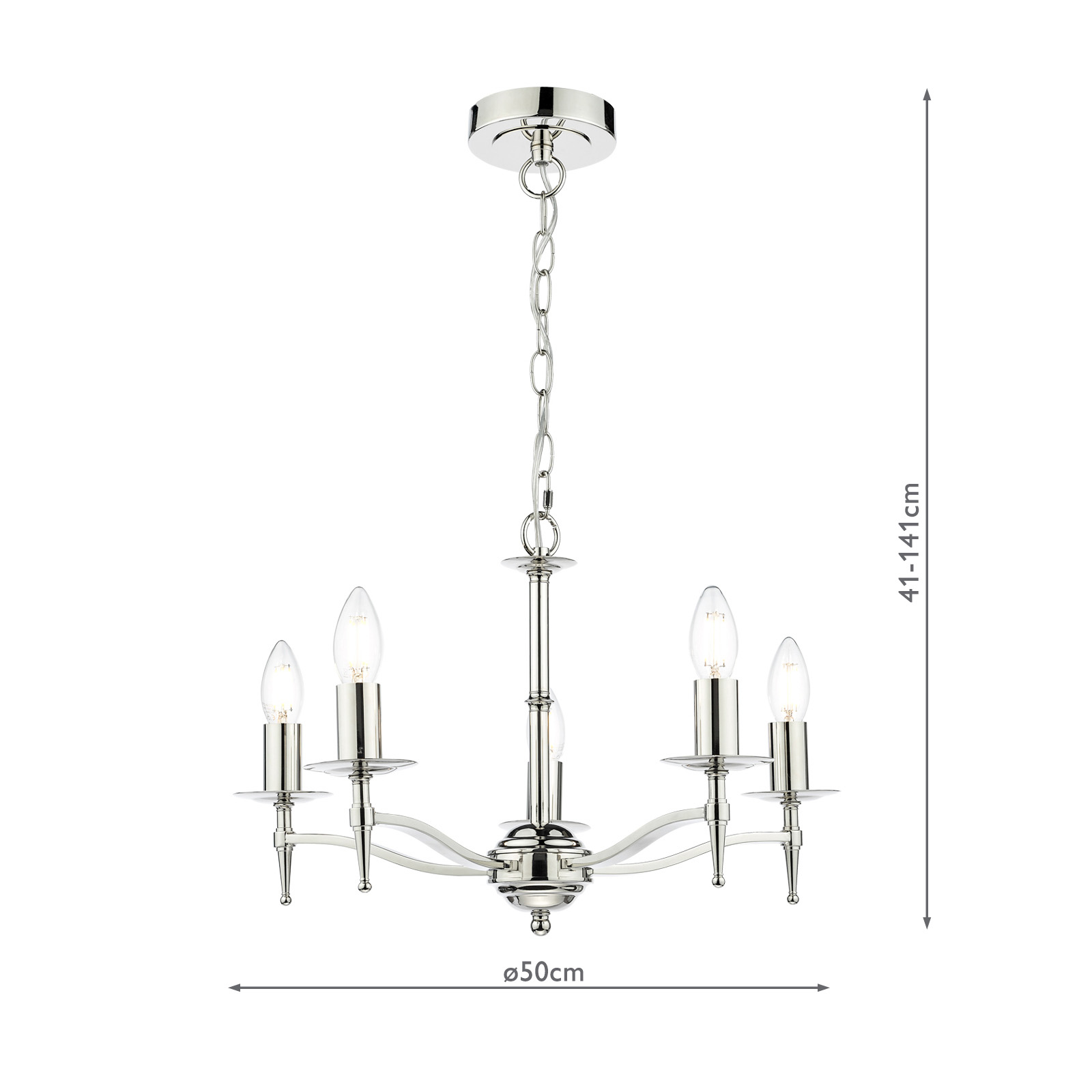 Marble Hill 5 Light Armed Pendant Polished Nickel Fitting Only