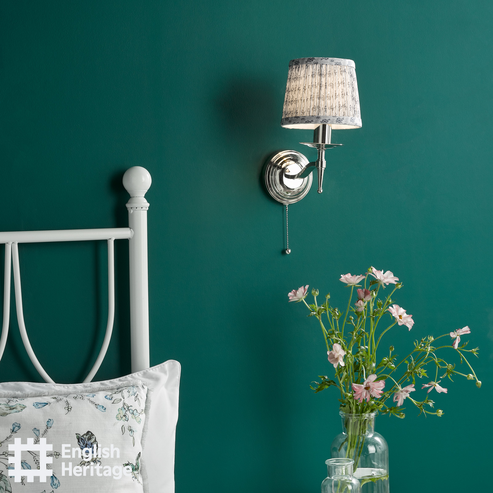 Marble Hill Wall Light Polished Nickel With Shade