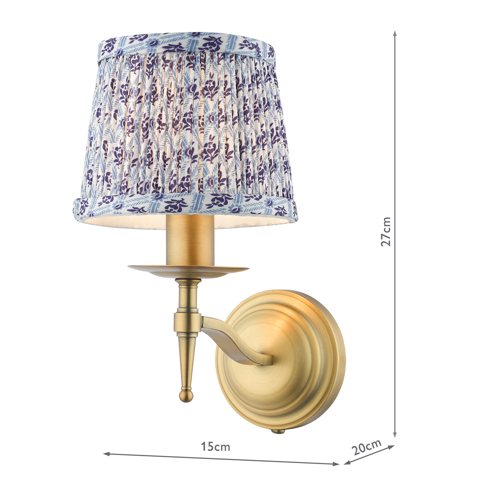 Marble Hill Wall Light Aged Brass With Shade