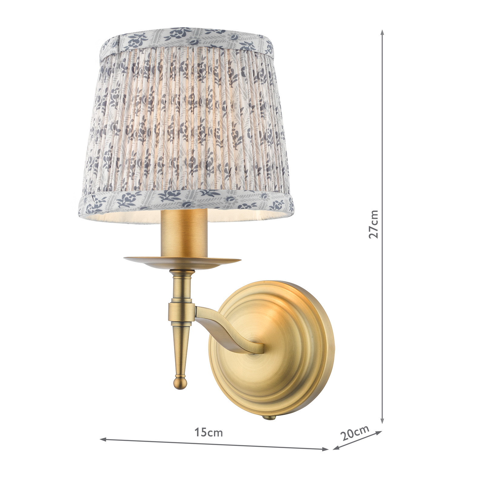 Marble Hill Wall Light Aged Brass With Shade