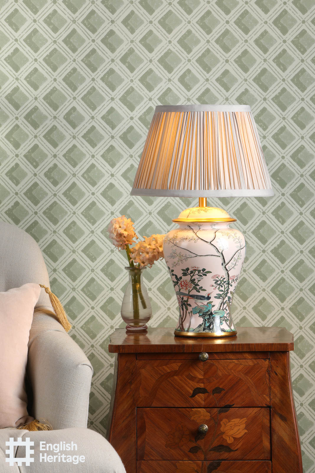 Marble Hill Table Lamp Multi-Coloured Ceramic With Shade