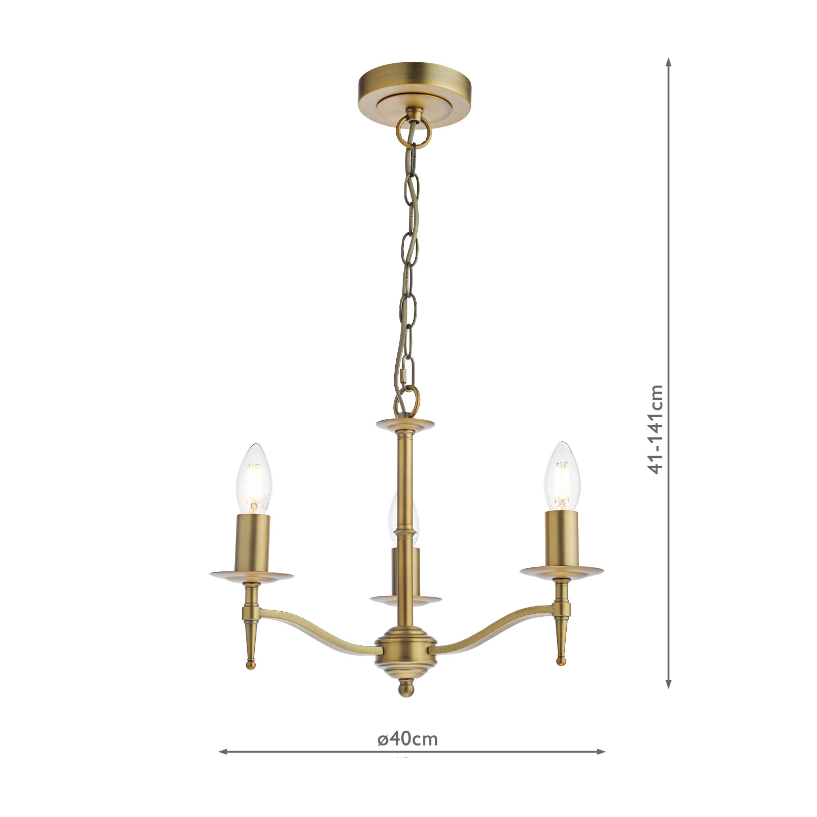 Marble Hill 3 Light Armed Pendant Aged Brass Fitting Only