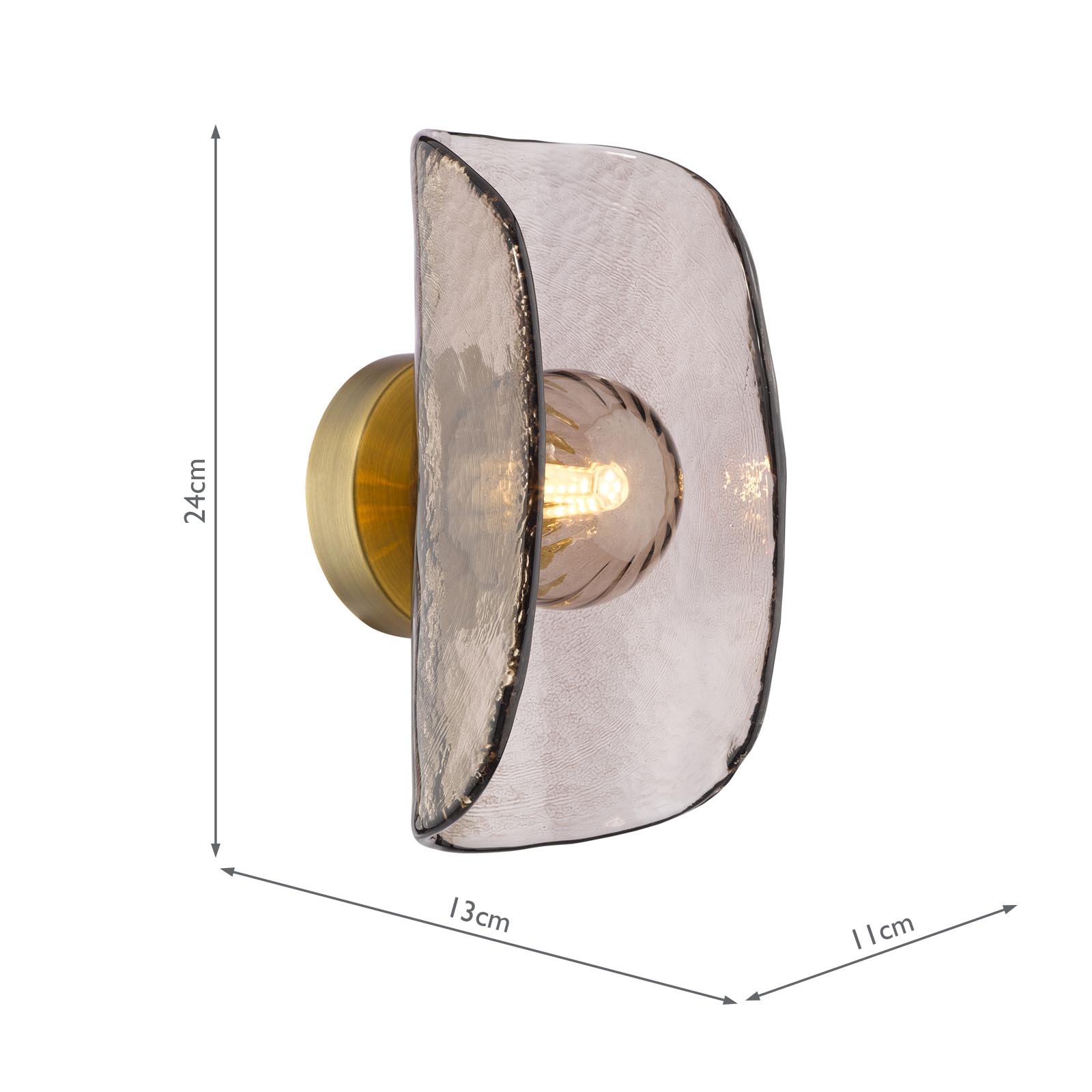 Megara Wall Light Antique Bronze and Tea Smoked Glass