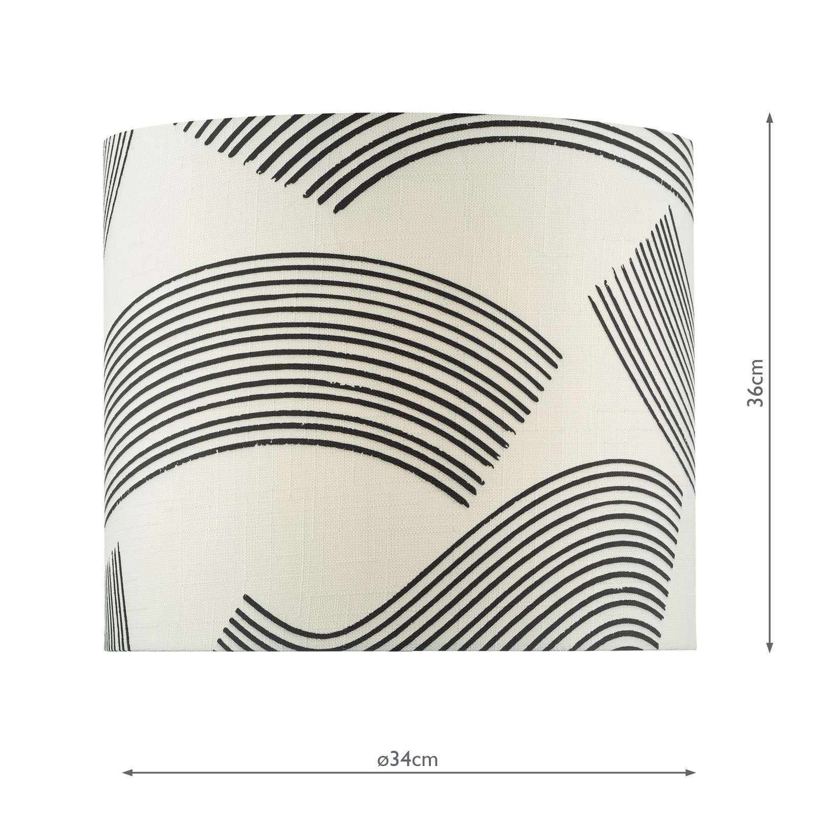 Miho Cream and Black Patterned Linen Shade 34cm 