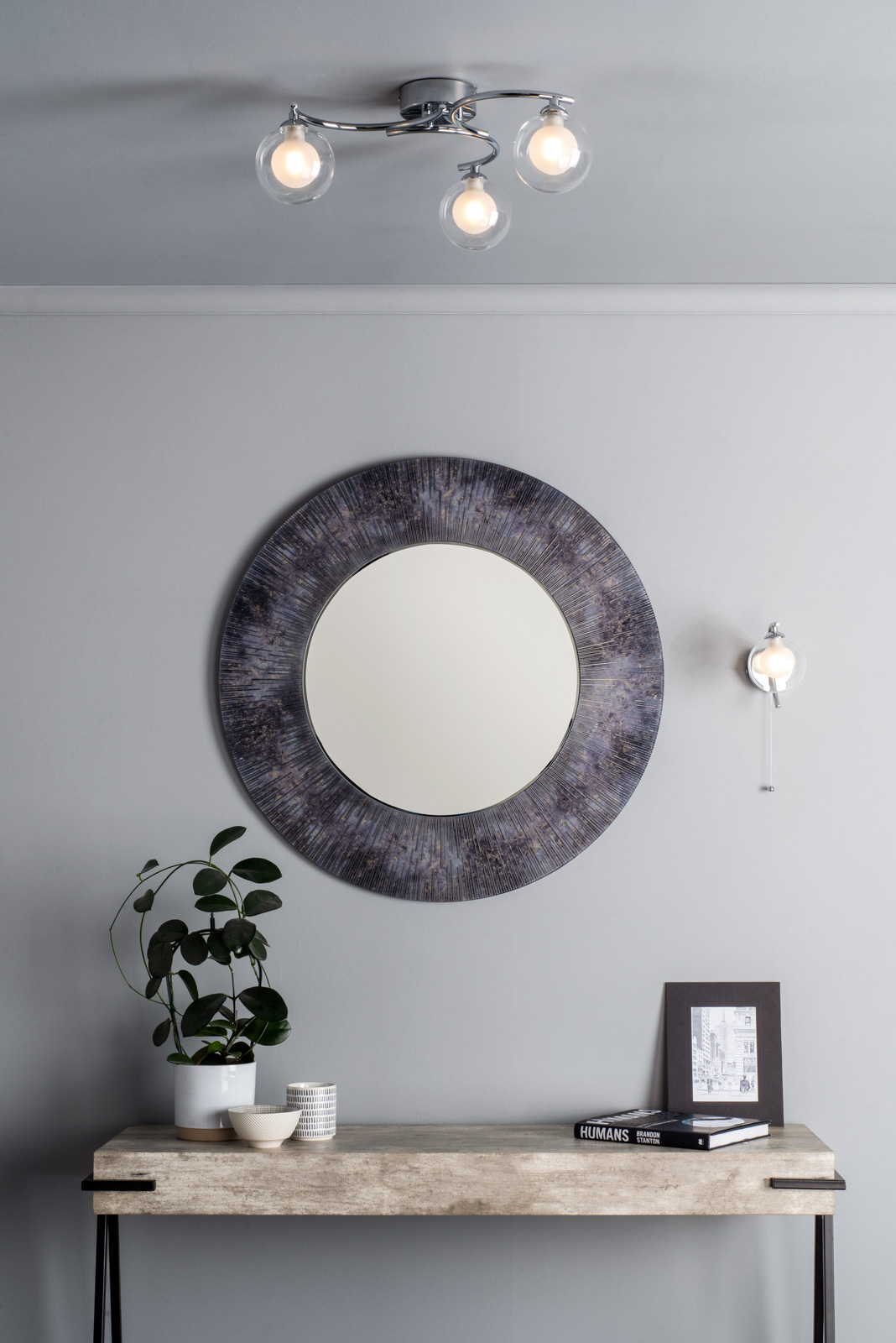 Nakita Wall Light Polished Chrome With Clear/Opal Glass