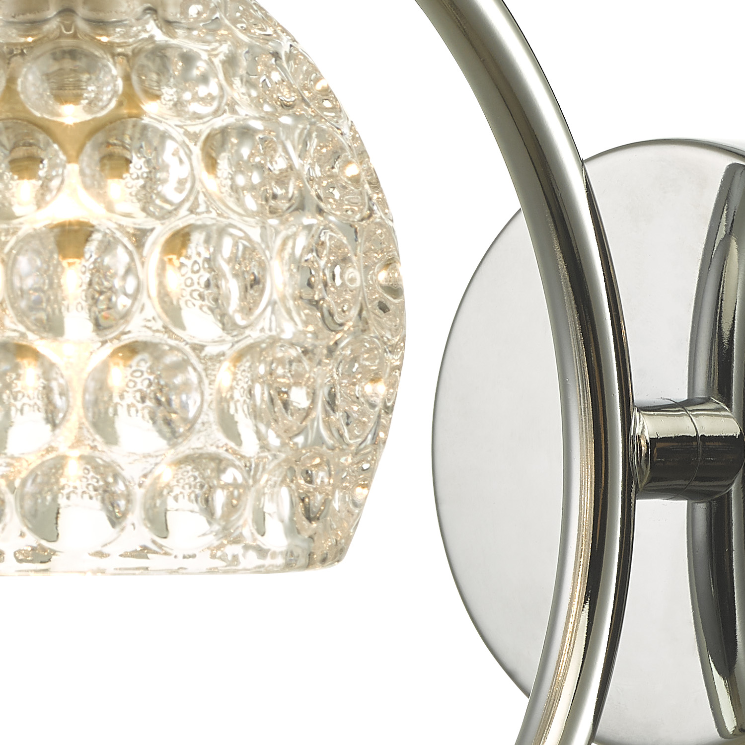 Nakita Wall Light Polished Chrome With Dimpled Open Glass