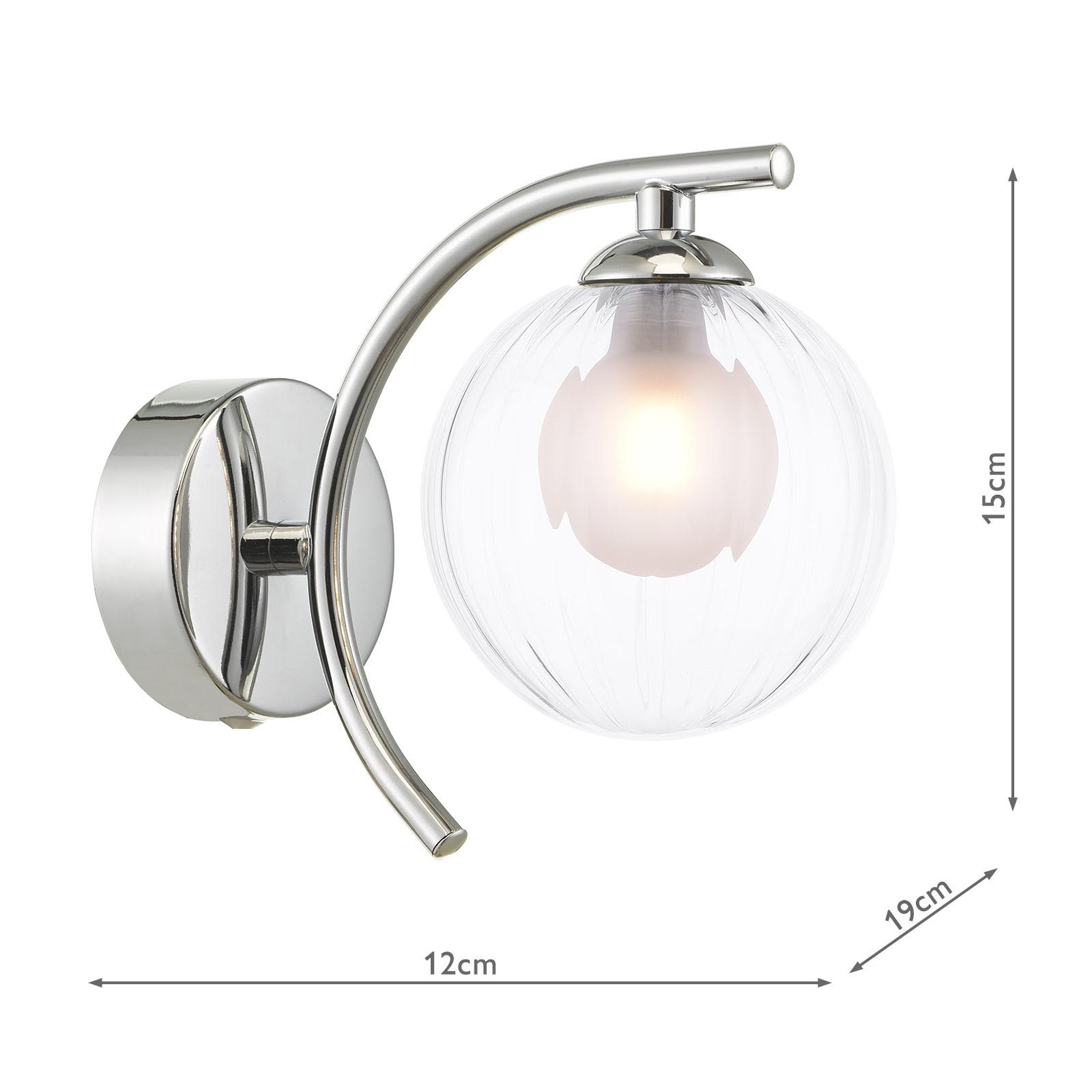 Nakita Wall Light Polished Chrome With Clear/Opal Glass