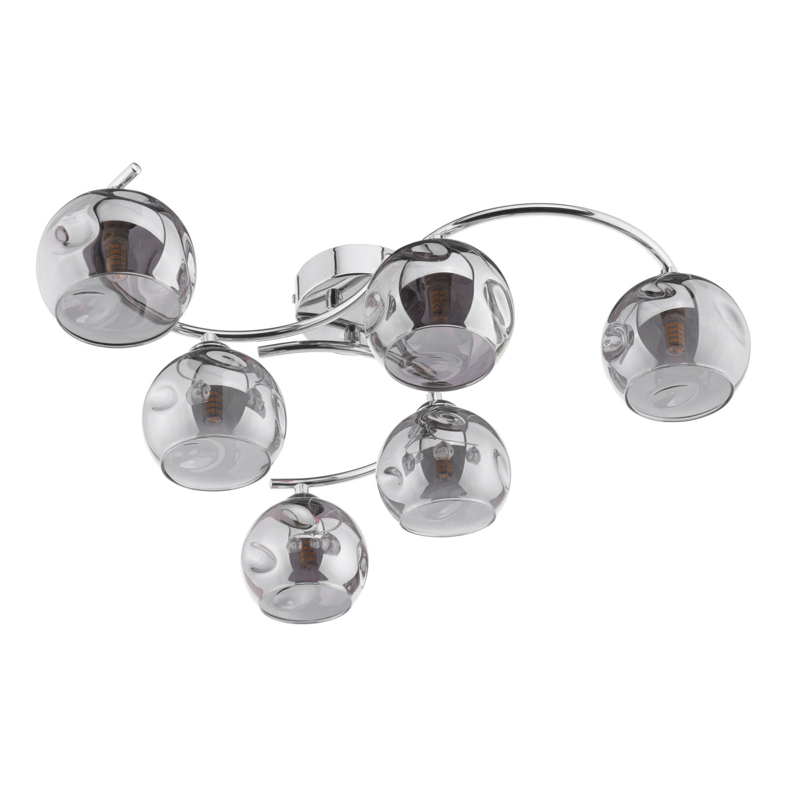 Nakita 6lt Semi Flush Polished Chrome With Organic Smoked Glass