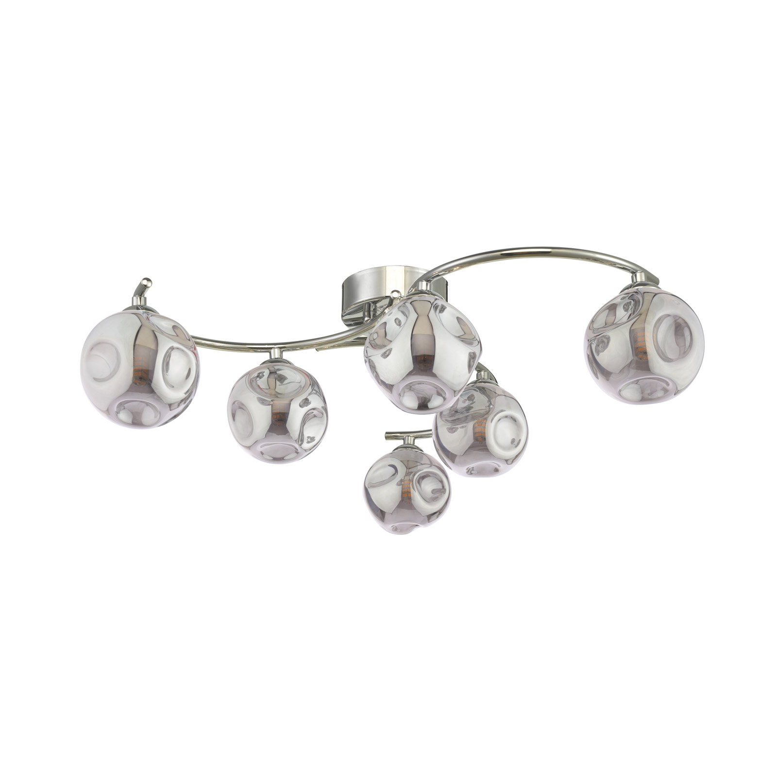 Nakita 6lt Semi Flush Polished Chrome With Closed Organic Smoked Glass