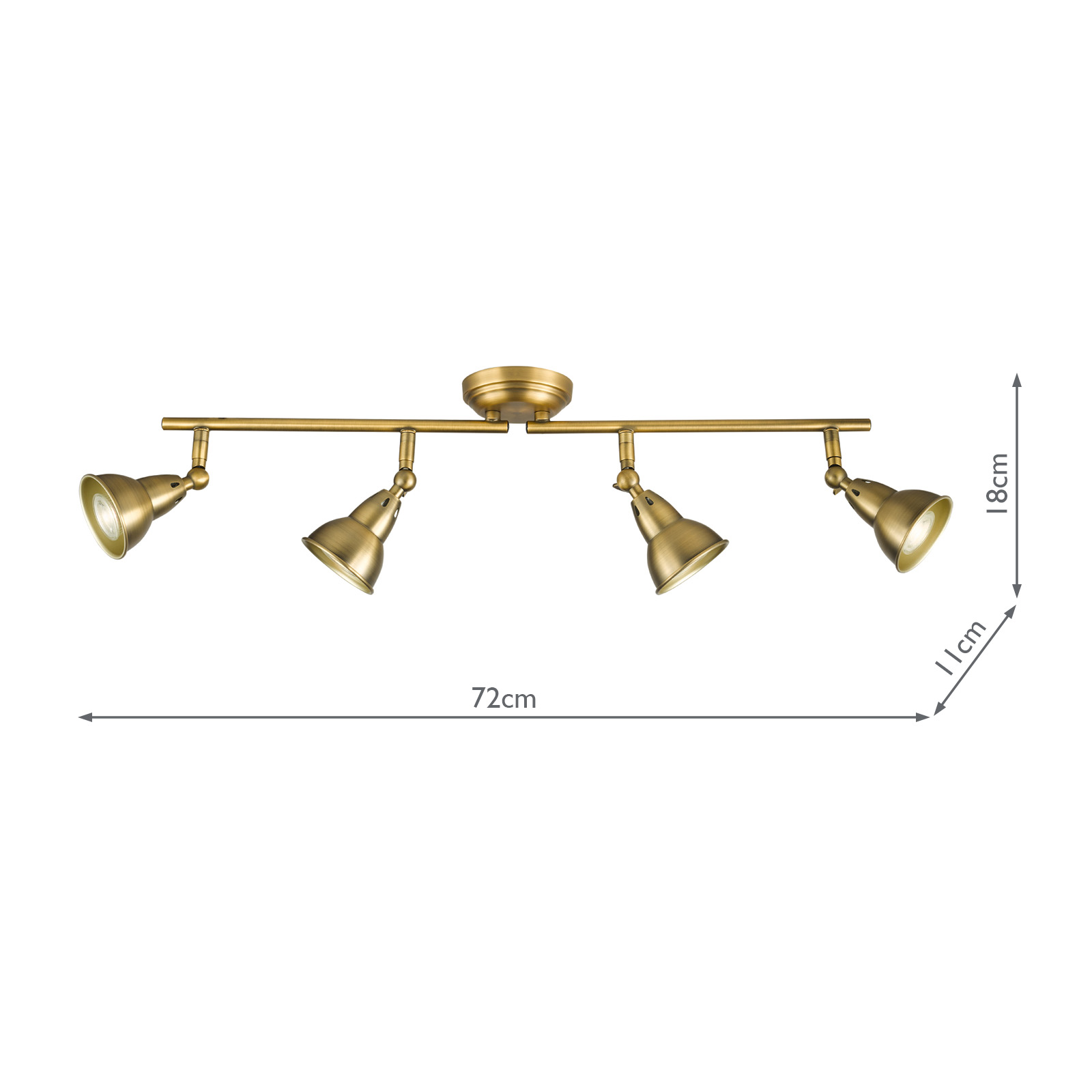Nathaniel 4 Light Bar Spotlight Aged Brass