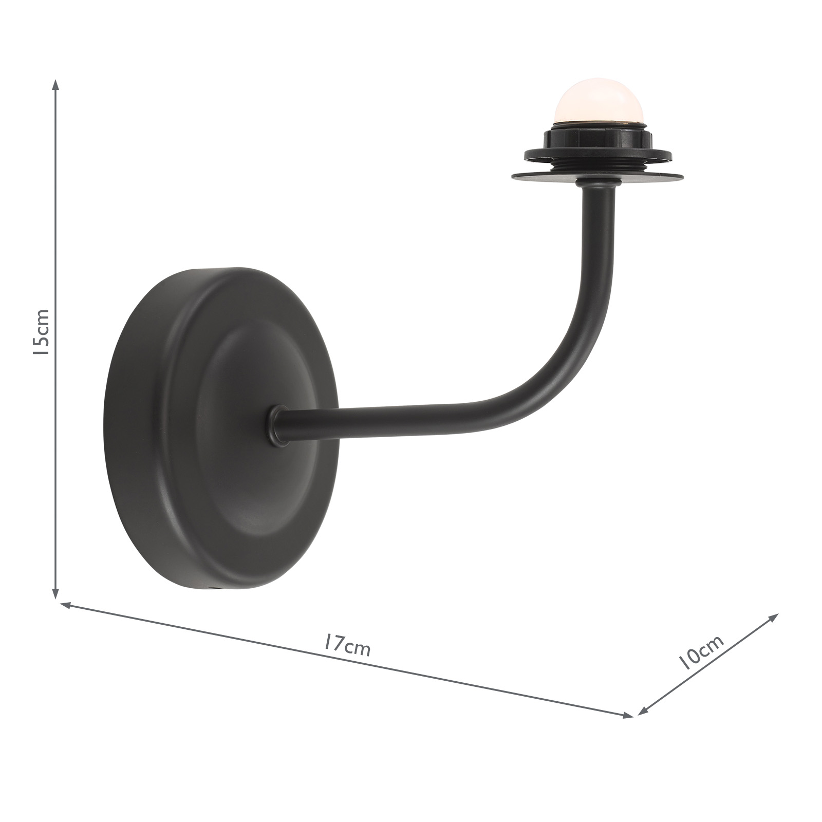 Navarro Rechargeable Wall Light Matt Black Bracket Only LED