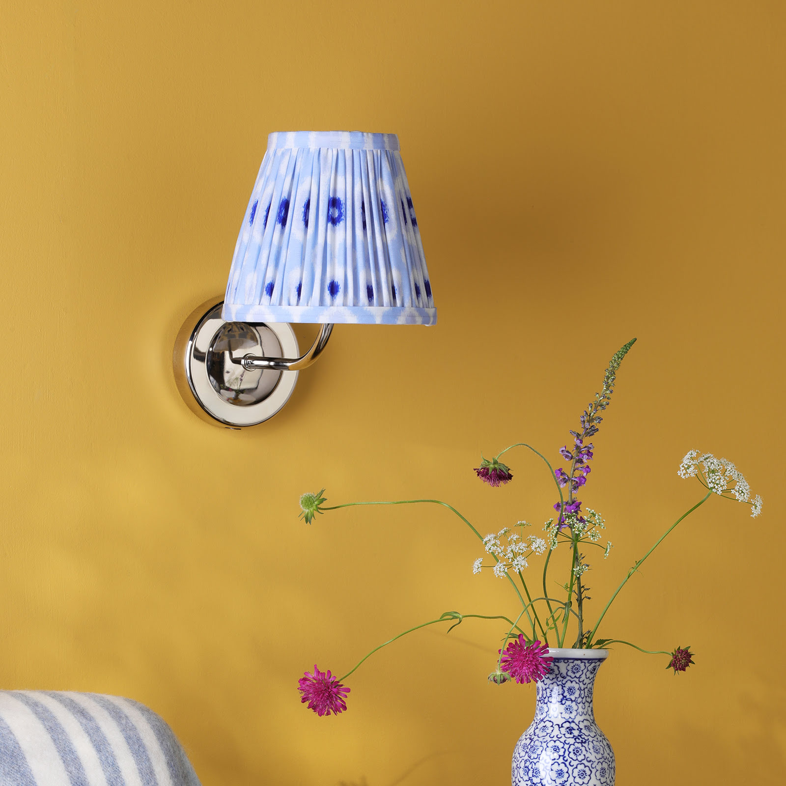 Navarro Rechargeable Wall Light Polished Nickel With Shade LED